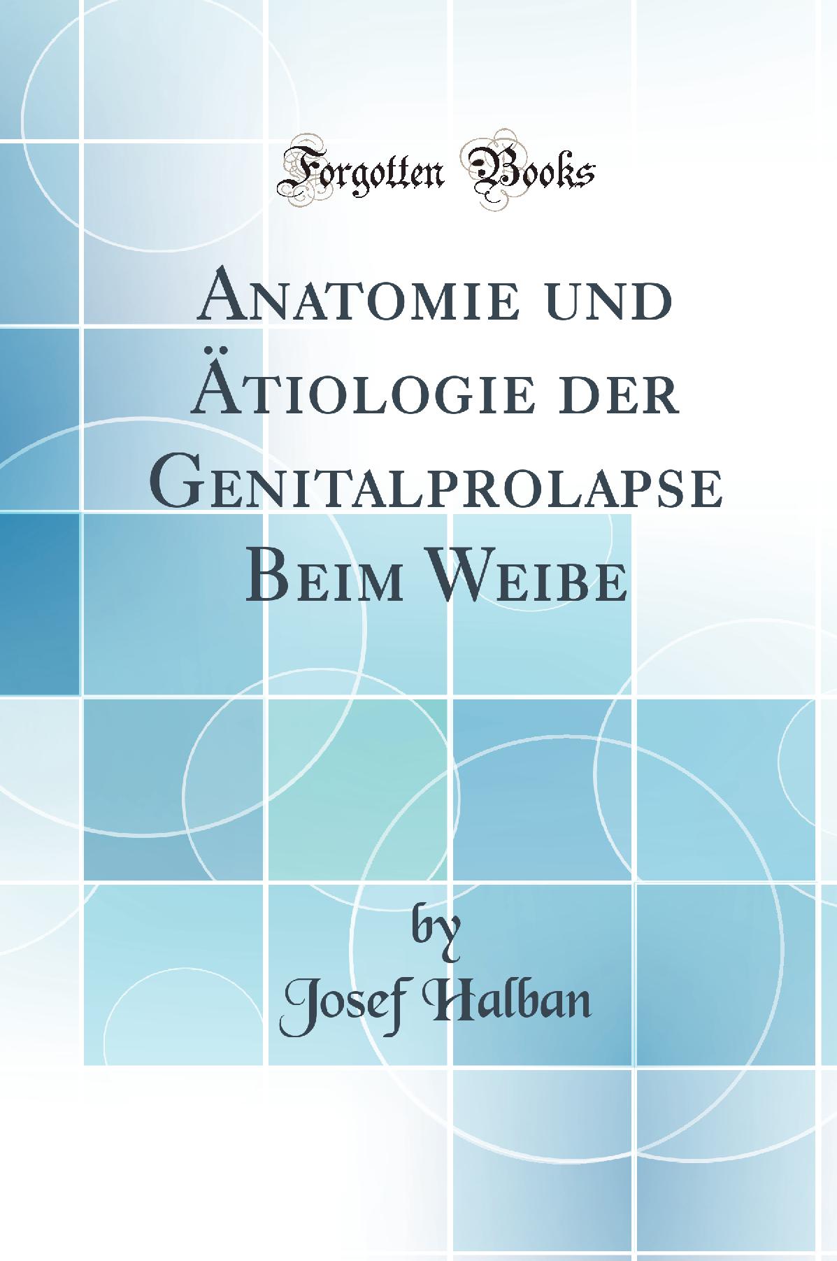 Anatomie und Ätiologie der Genitalprolapse Beim Weibe (Classic Reprint)