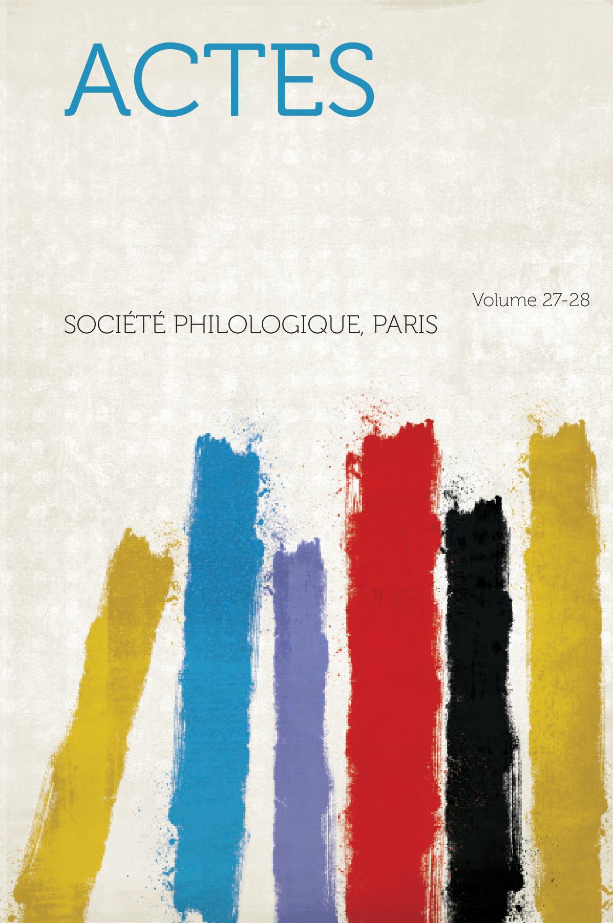 Actes Volume 27-28