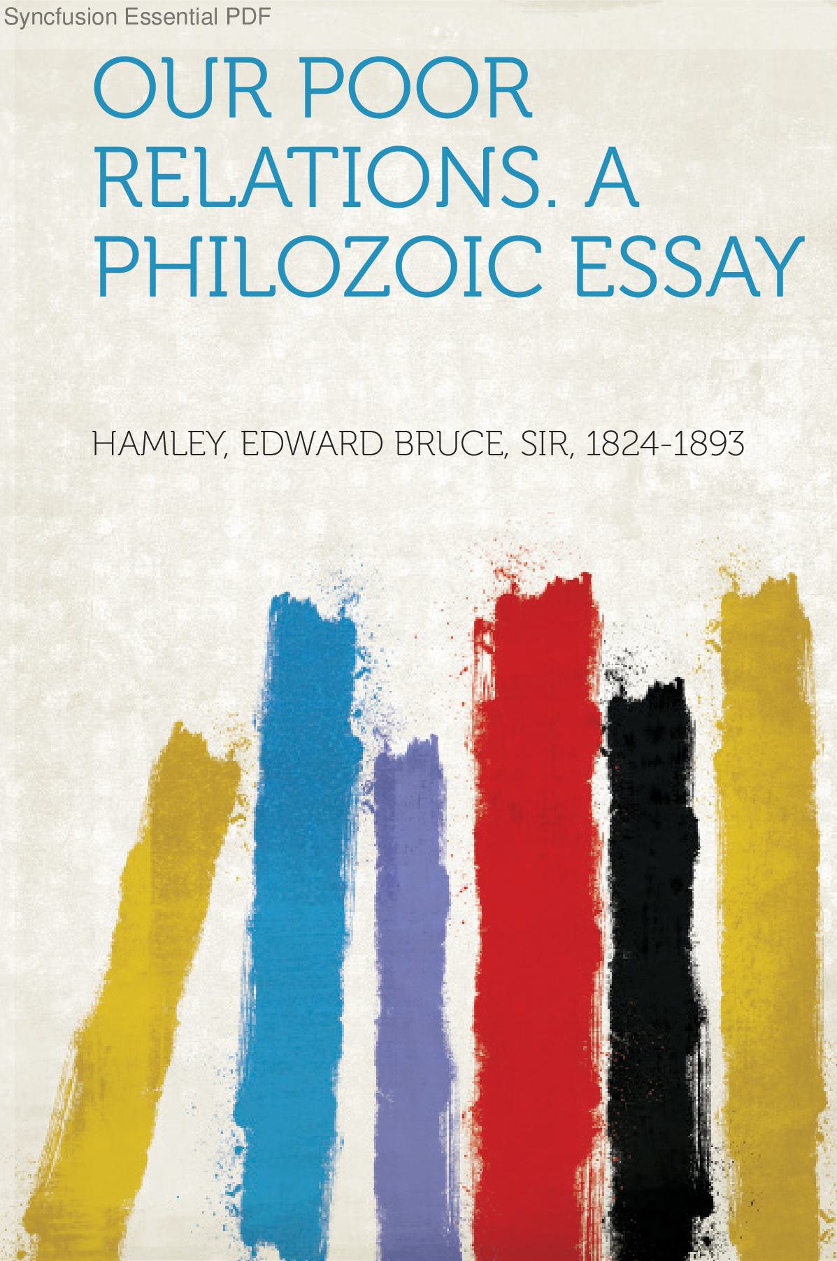 Our Poor Relations. A Philozoic Essay