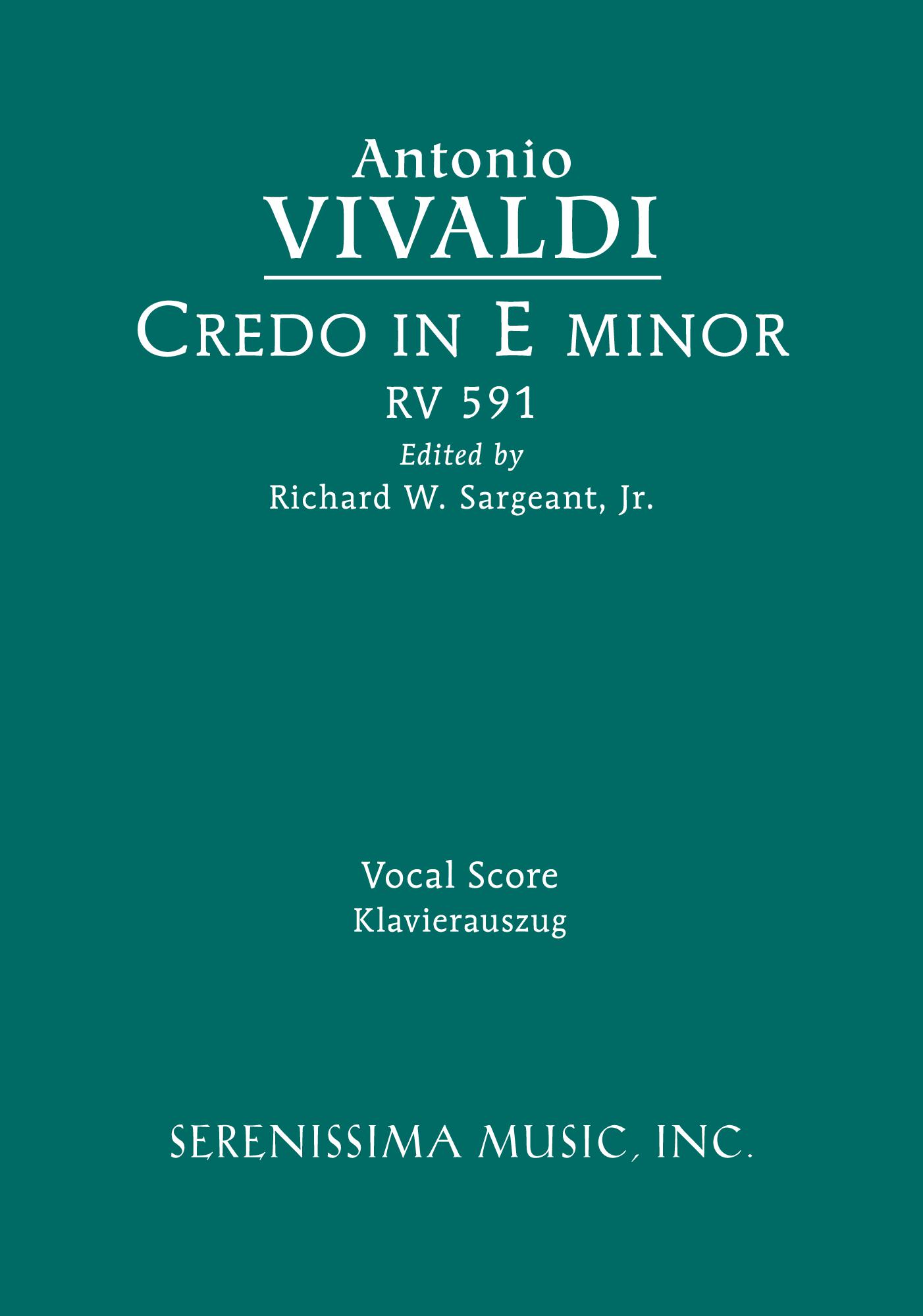 Credo in E minor, RV 591 (Sargeant) - Vocal score