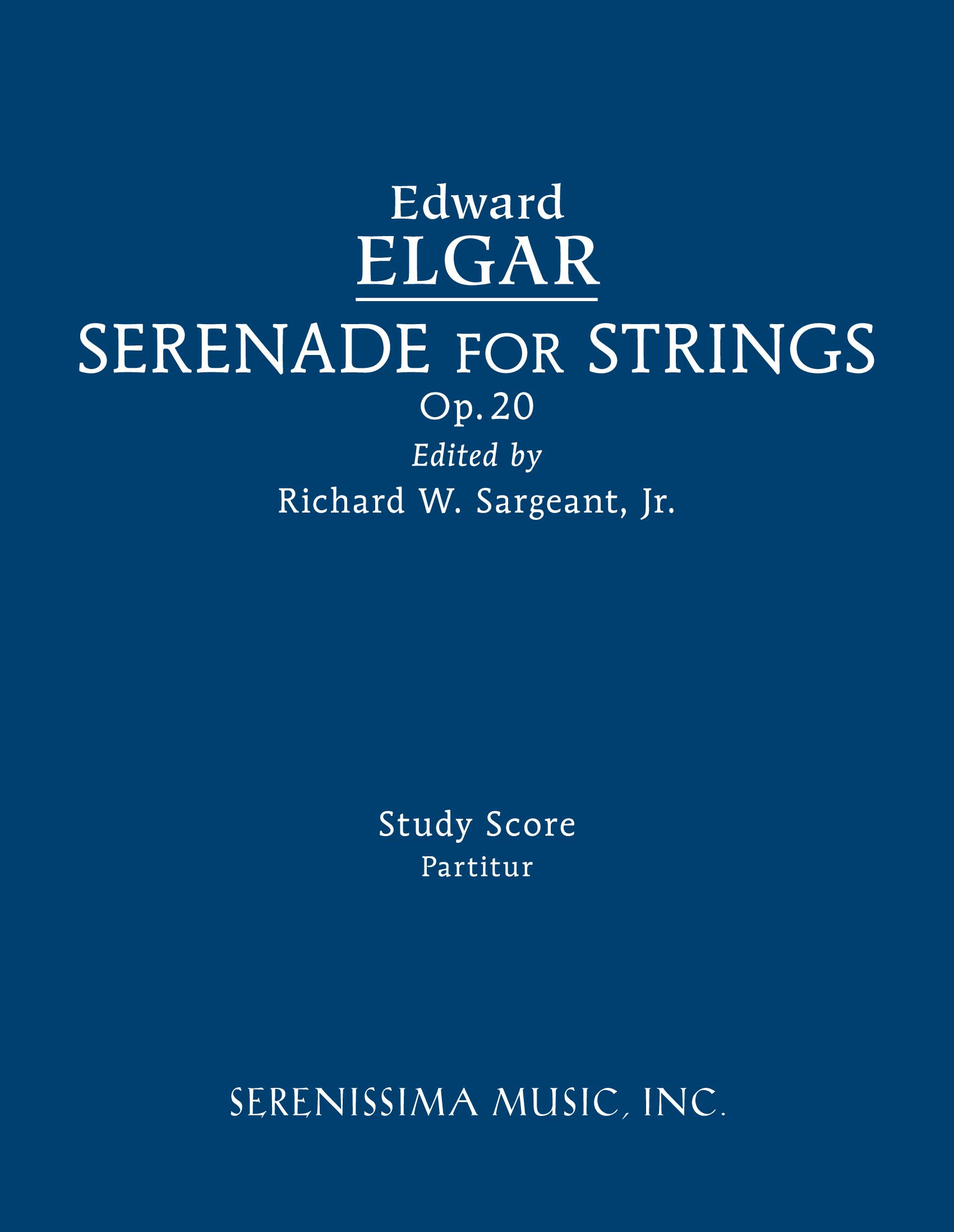 Serenade for Strings, Op.20 (Sargeant) - Study score