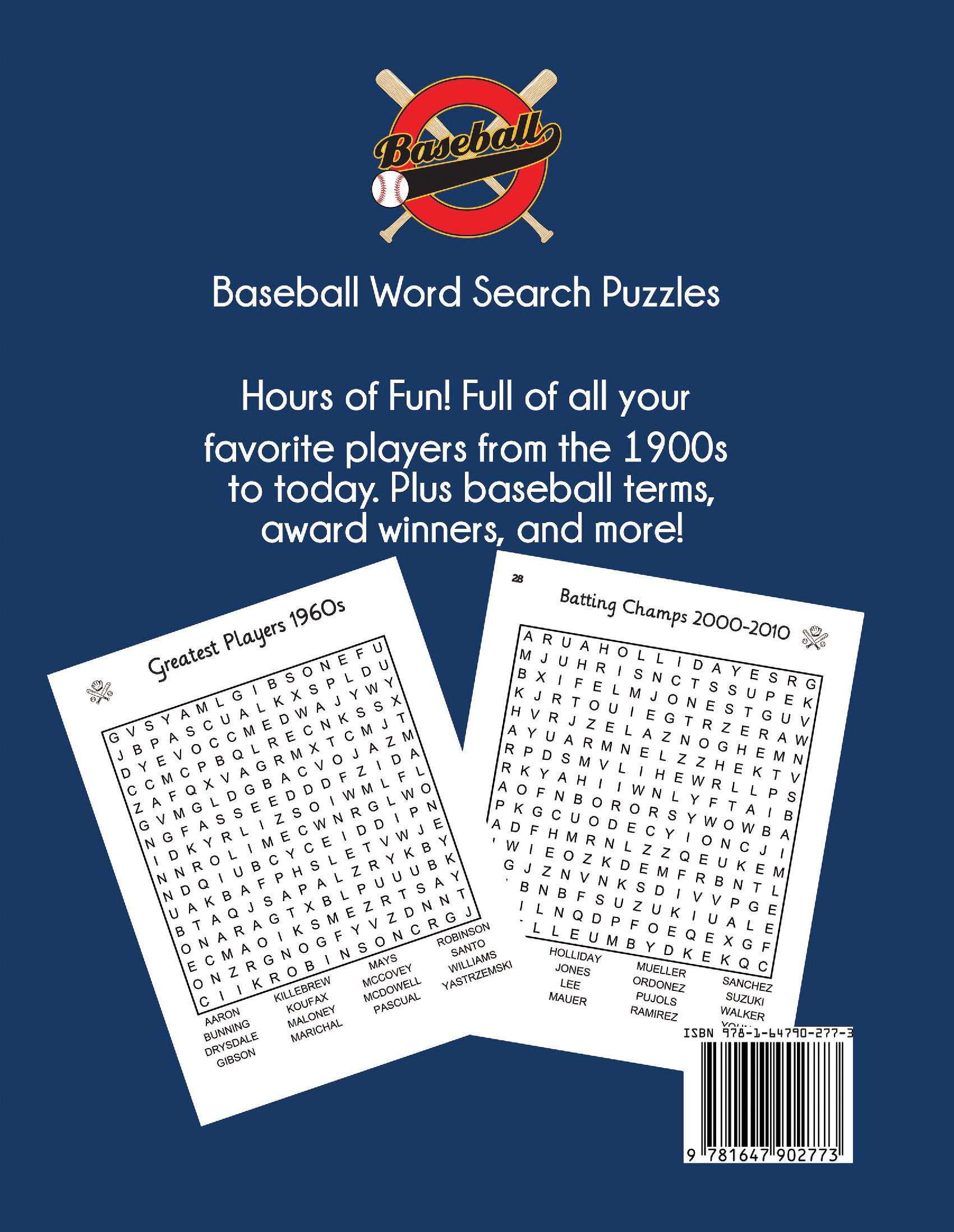 Baseball Word Search Large Print: 101 Puzzles Featuring Favorite Players, Teams, and Game