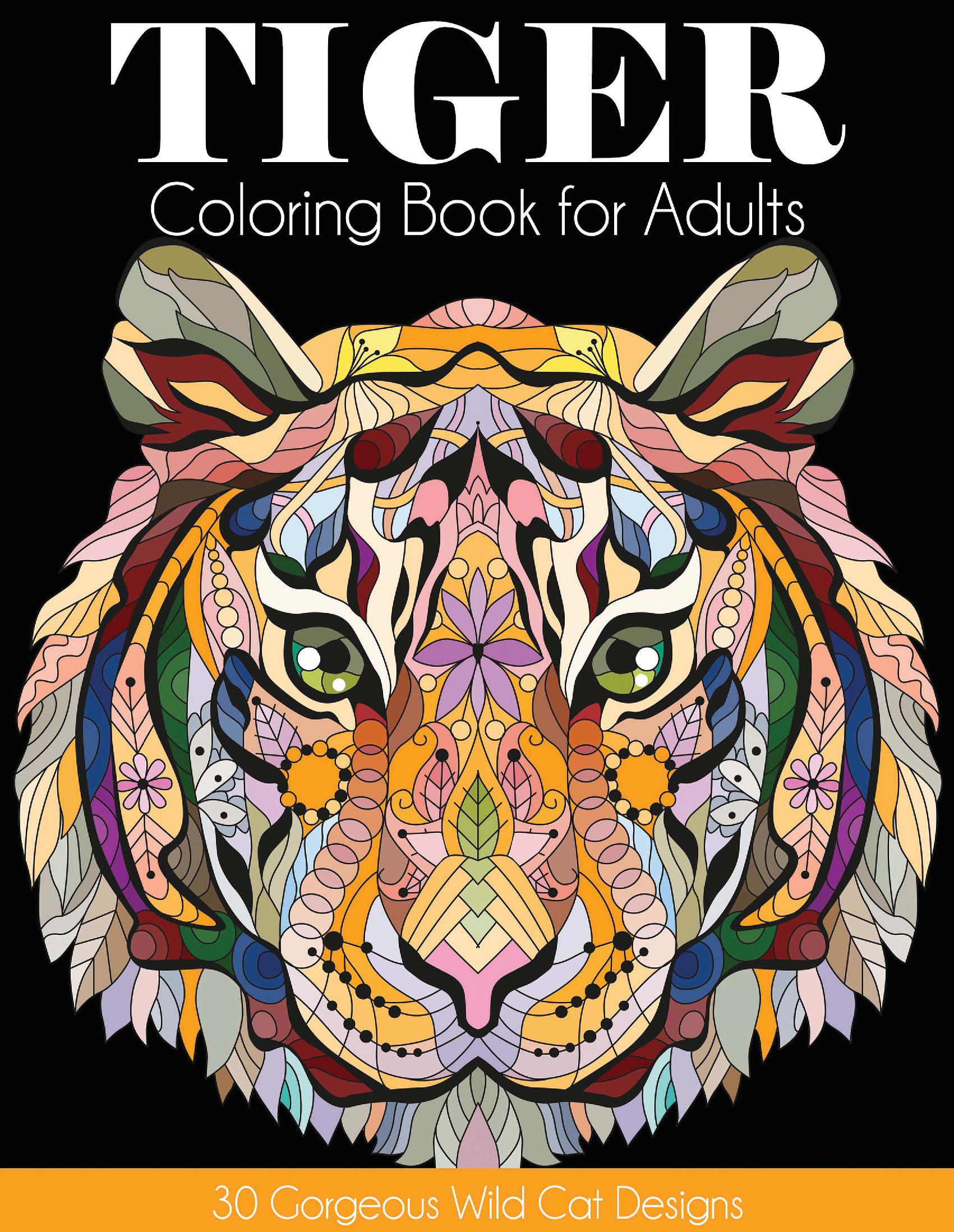 Tiger Coloring Book for Adult: 30 Gorgeous Wild Cat Designs
