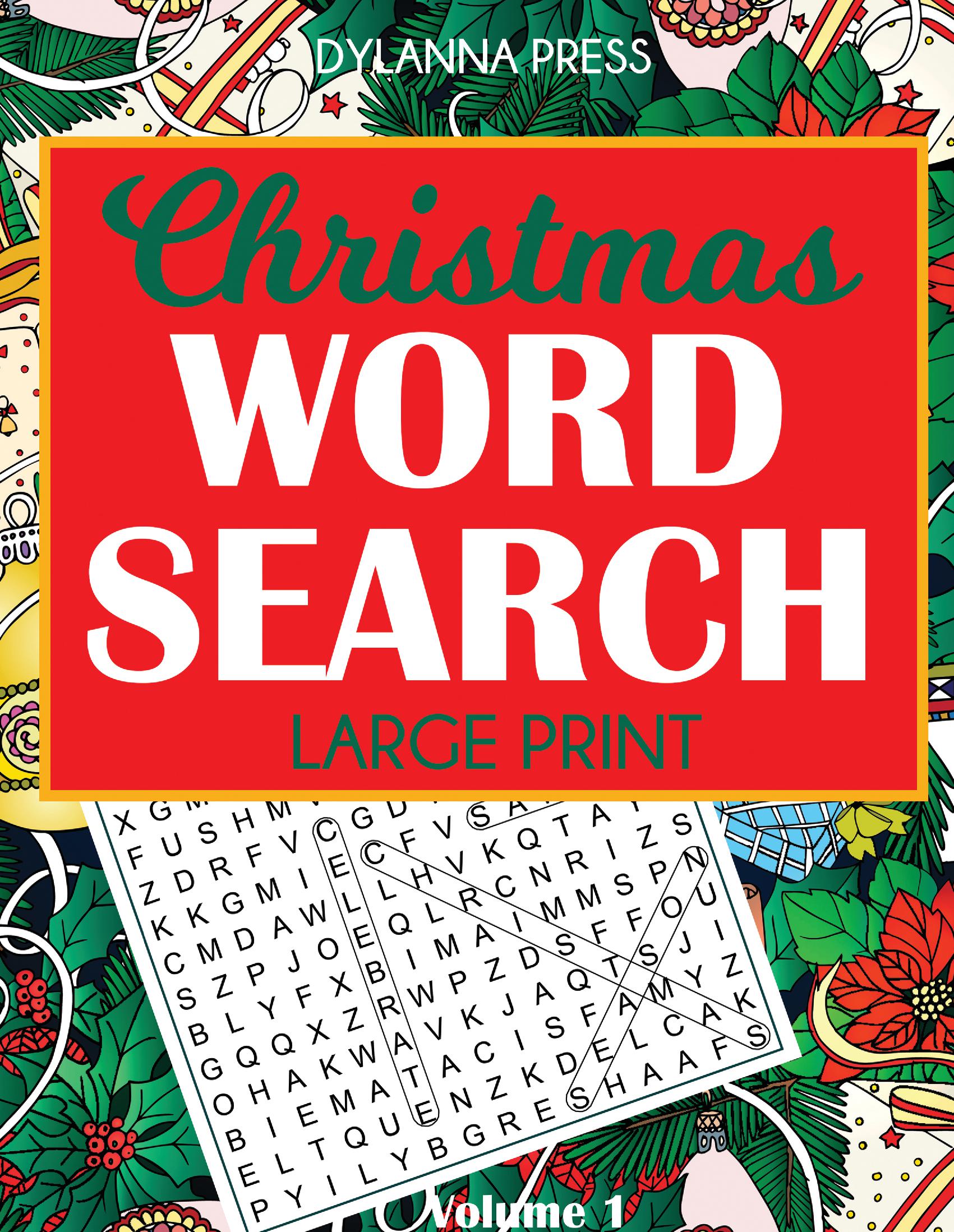 Christmas Word Search Puzzles, Large Print