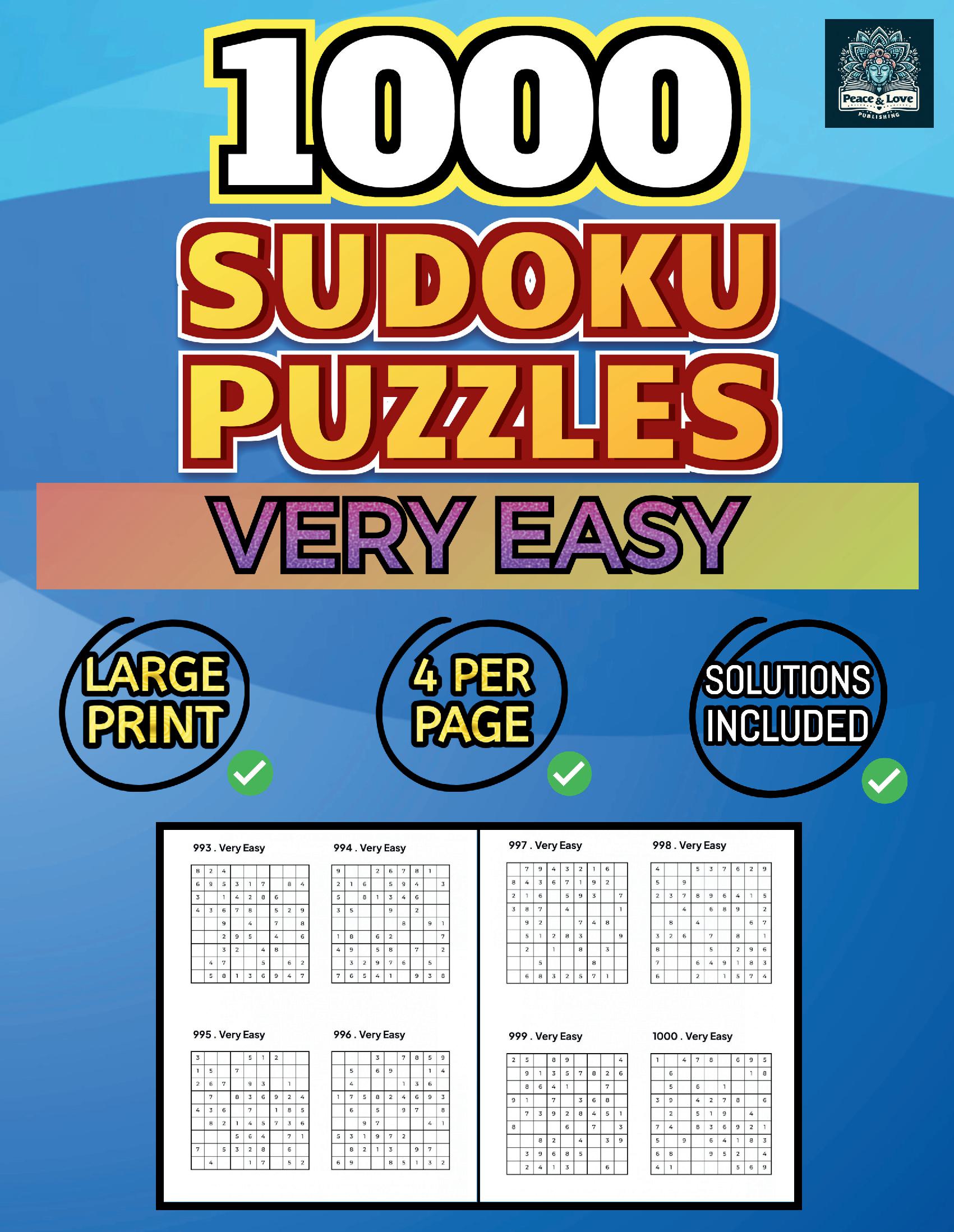 1000 VERY EASY Sudoku Puzzles