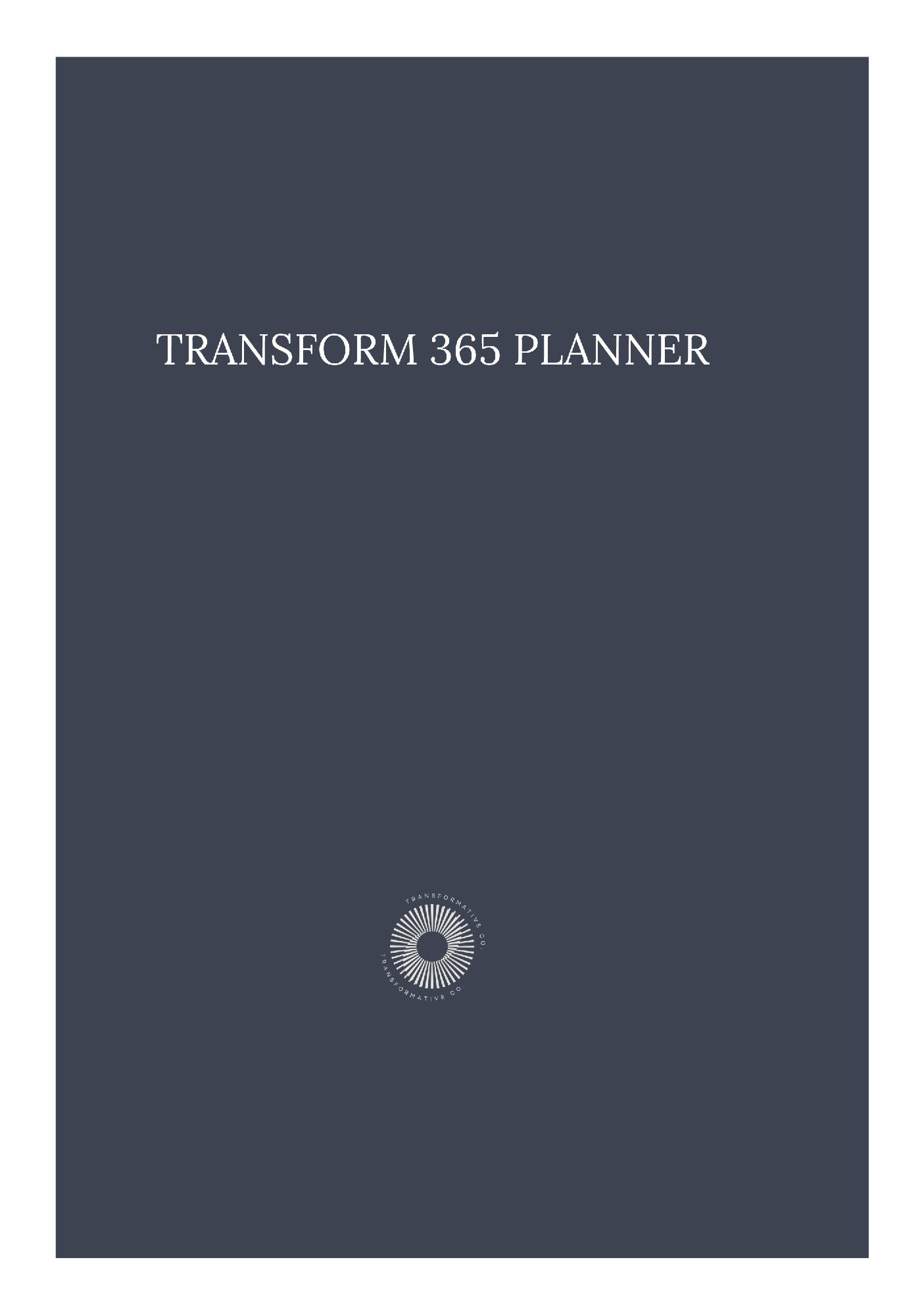 TRANSFORM 365 PLANNER - Undated Planner