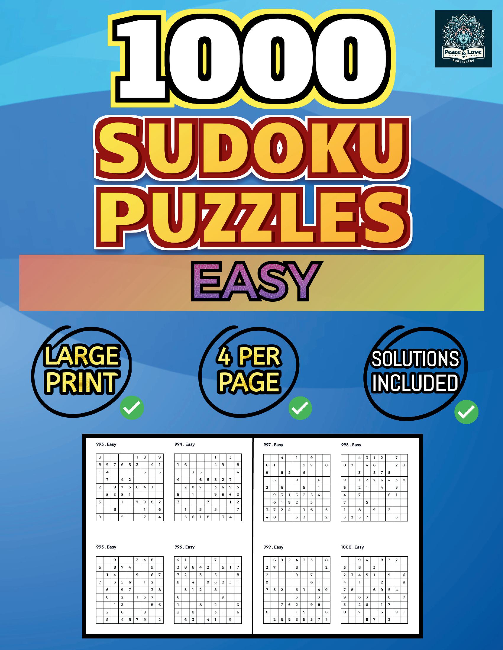 1000 EASY Sudoku Puzzles
