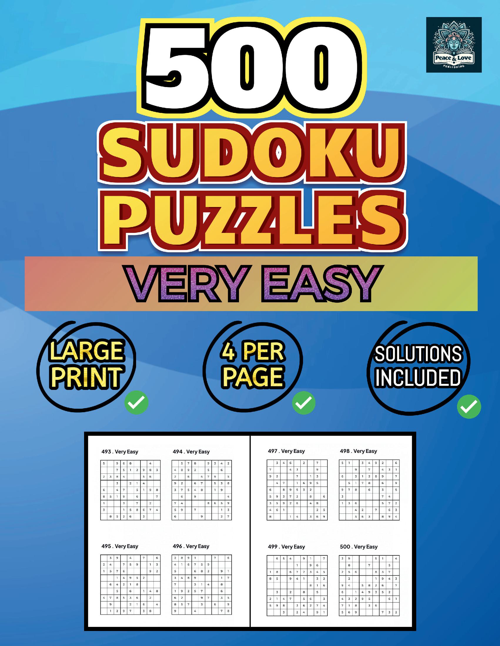 500 VERY EASY Sudoku Puzzles