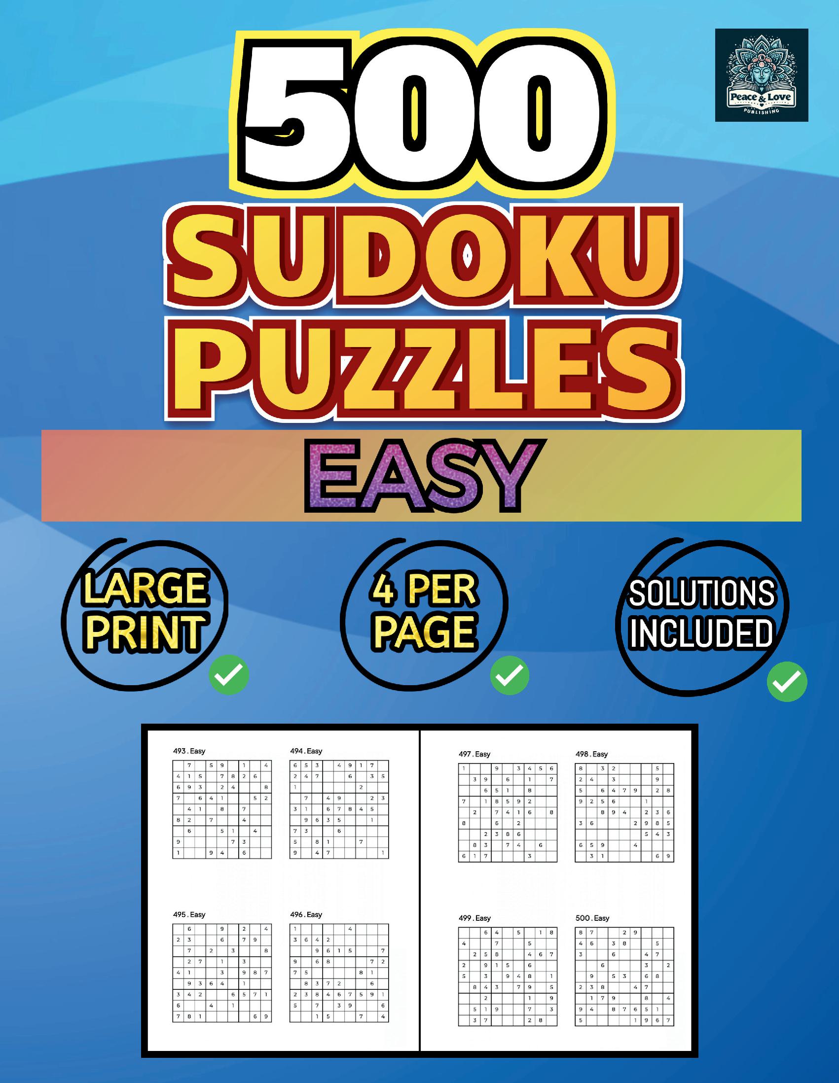500 EASY Sudoku Puzzles