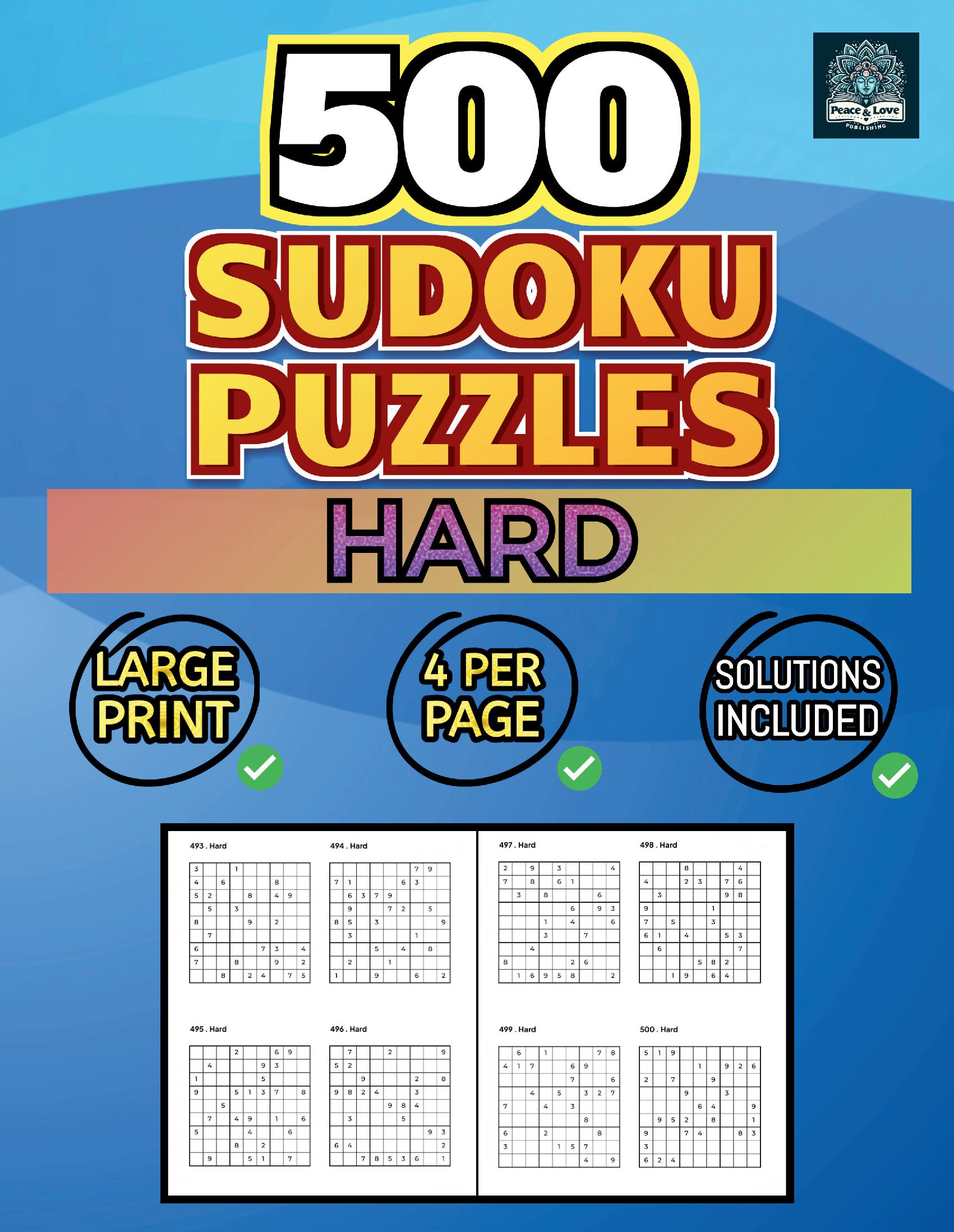 500 HARD Sudoku Puzzles