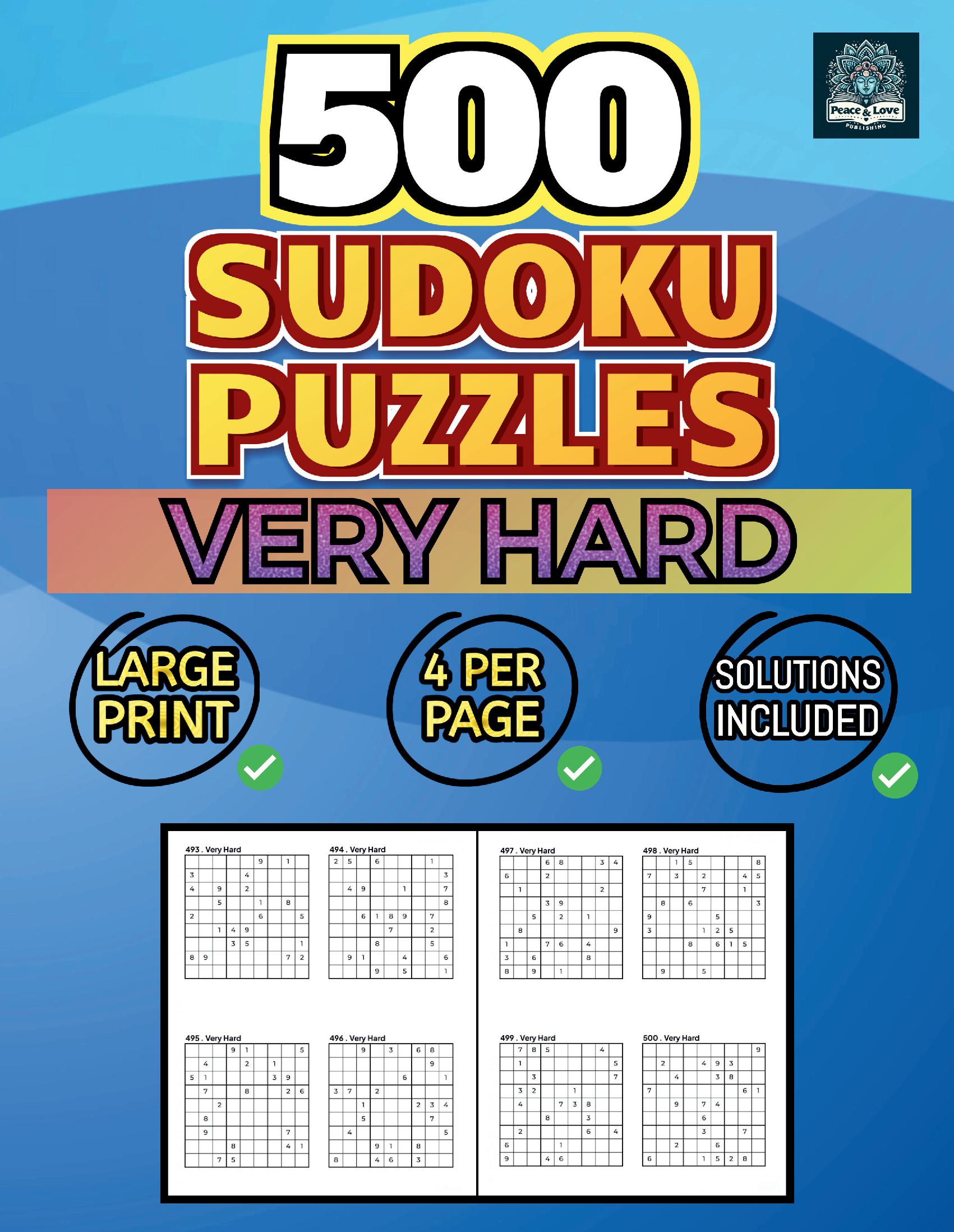 500 VERY HARD Sudoku Puzzles