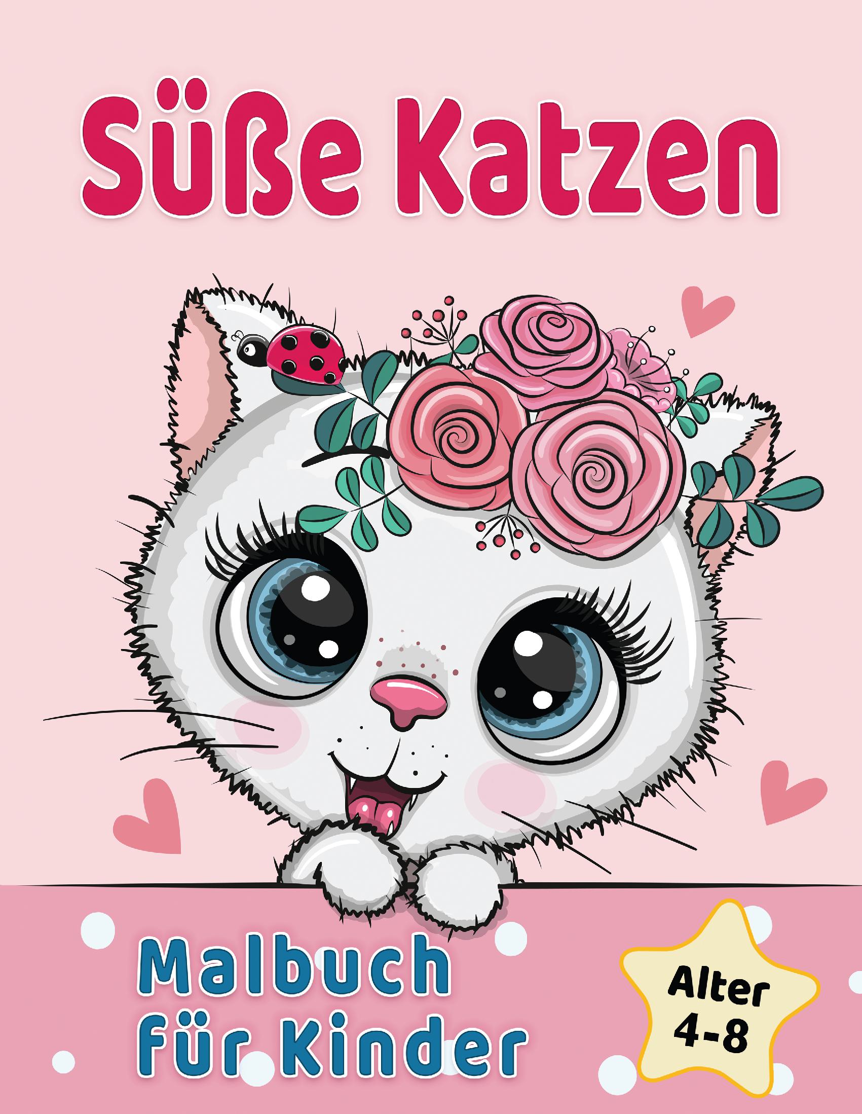 Süße Katzen Malbuch für Kinder 4-8 Jahren