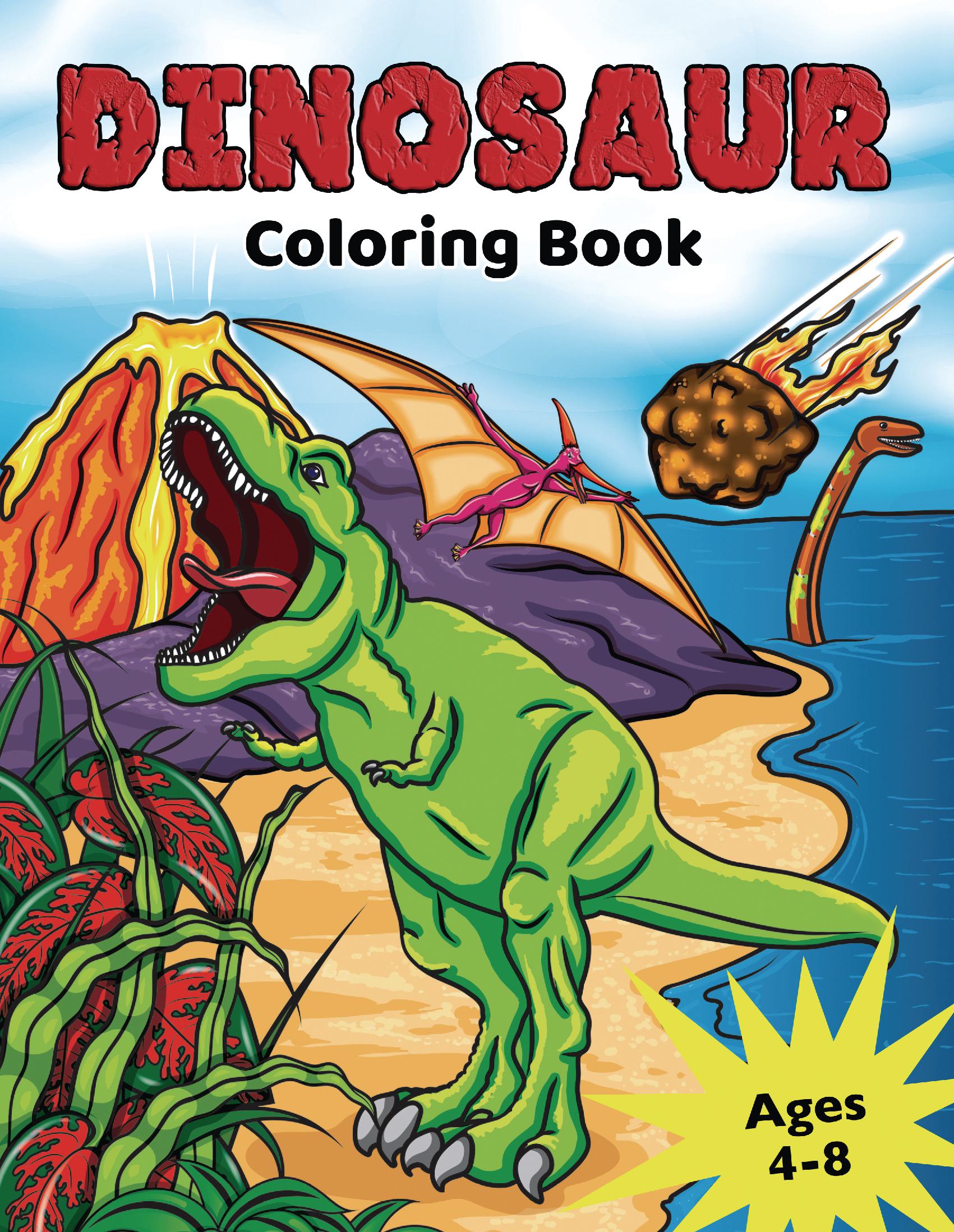 Dinosaur Coloring Book for Kids Ages 4-8