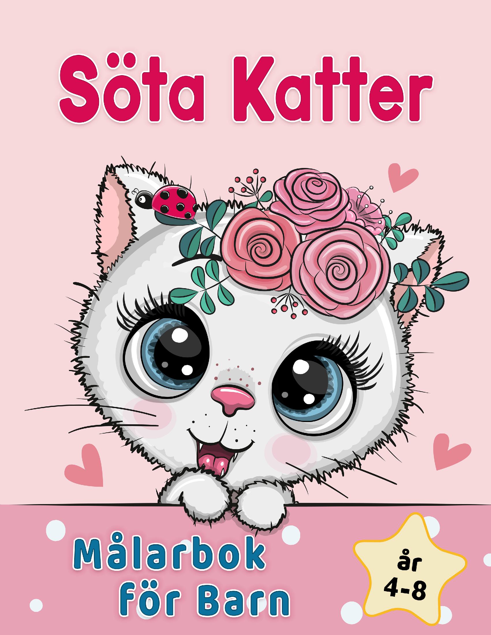 Söta Katter Målarbok För Barn 4-8 år