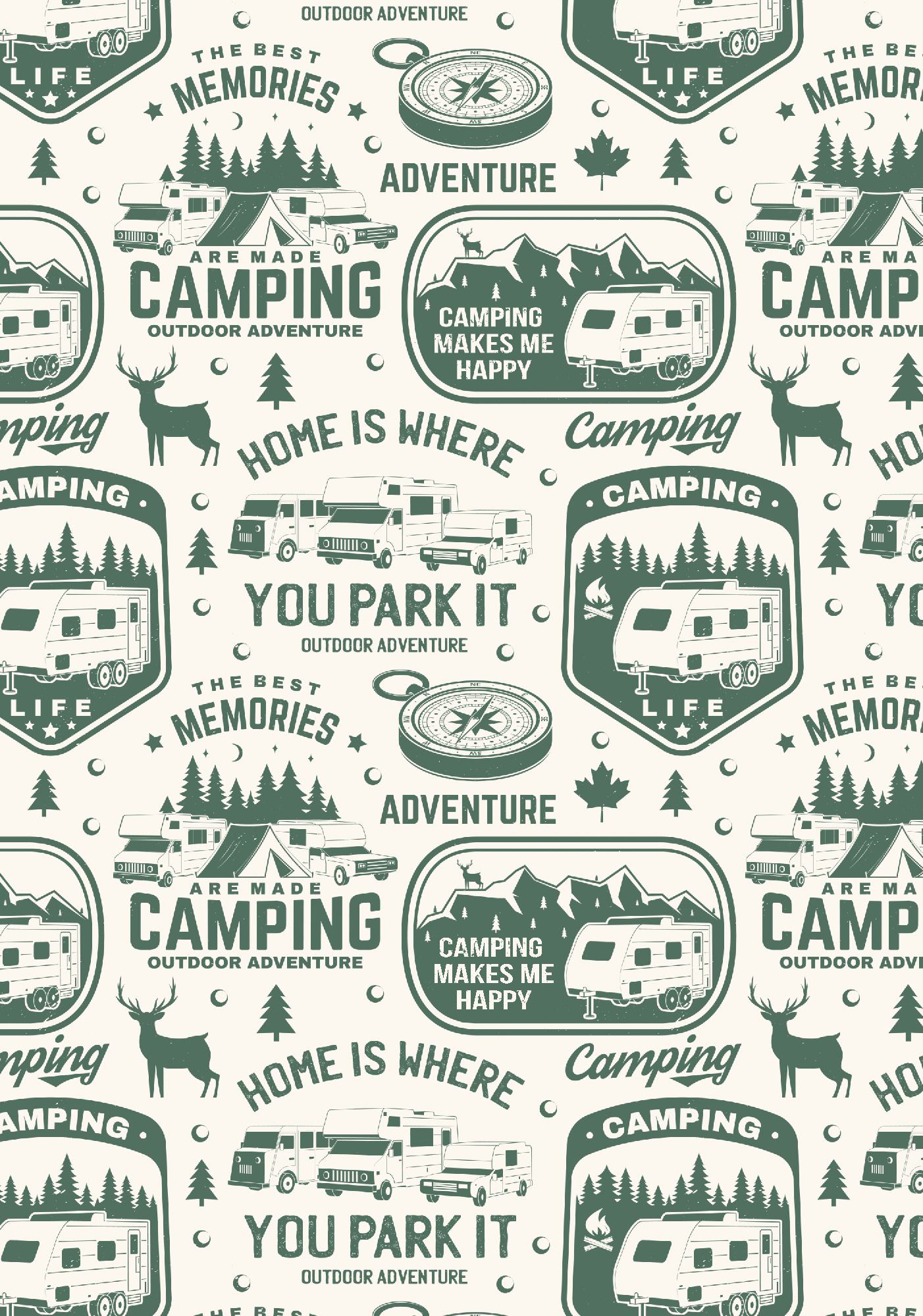 Camping Journal Log Book & RV Trip Planner, Camper Green - Campsite Caravan Holiday Record & Adventure Travel Notebook