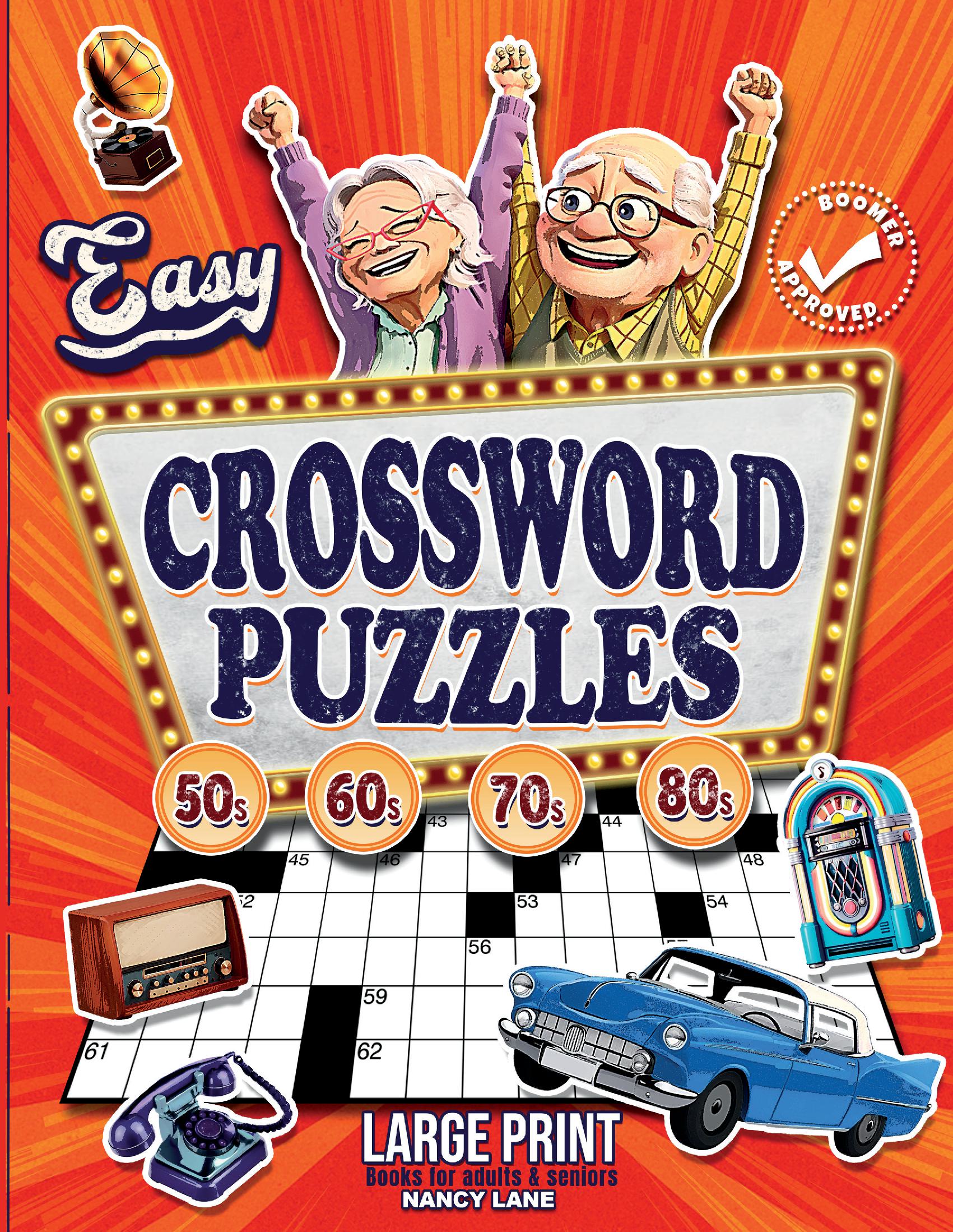 Easy Crossword Puzzle Book for Adults & Seniors - Large Print