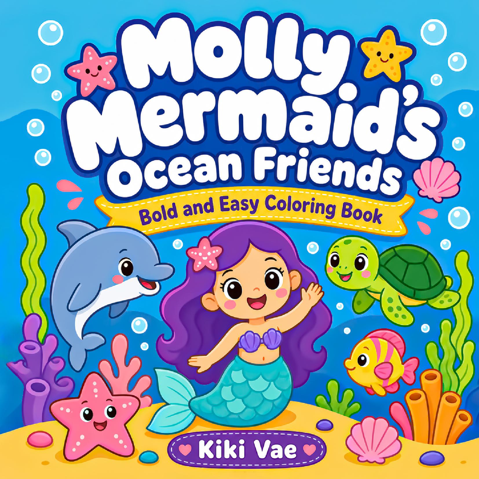 Molly Mermaid's Ocean Friends: Bold and Easy Coloring Book