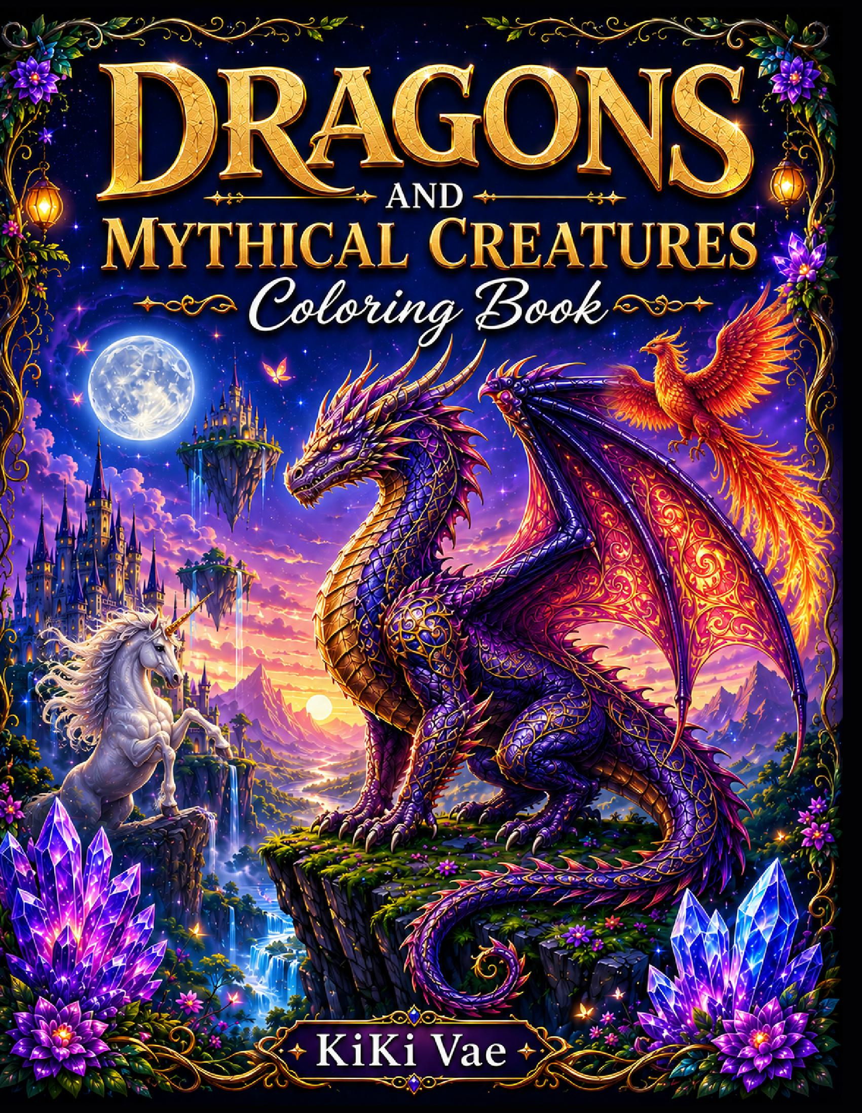 Dragons and Mythical Creatures Coloring Book