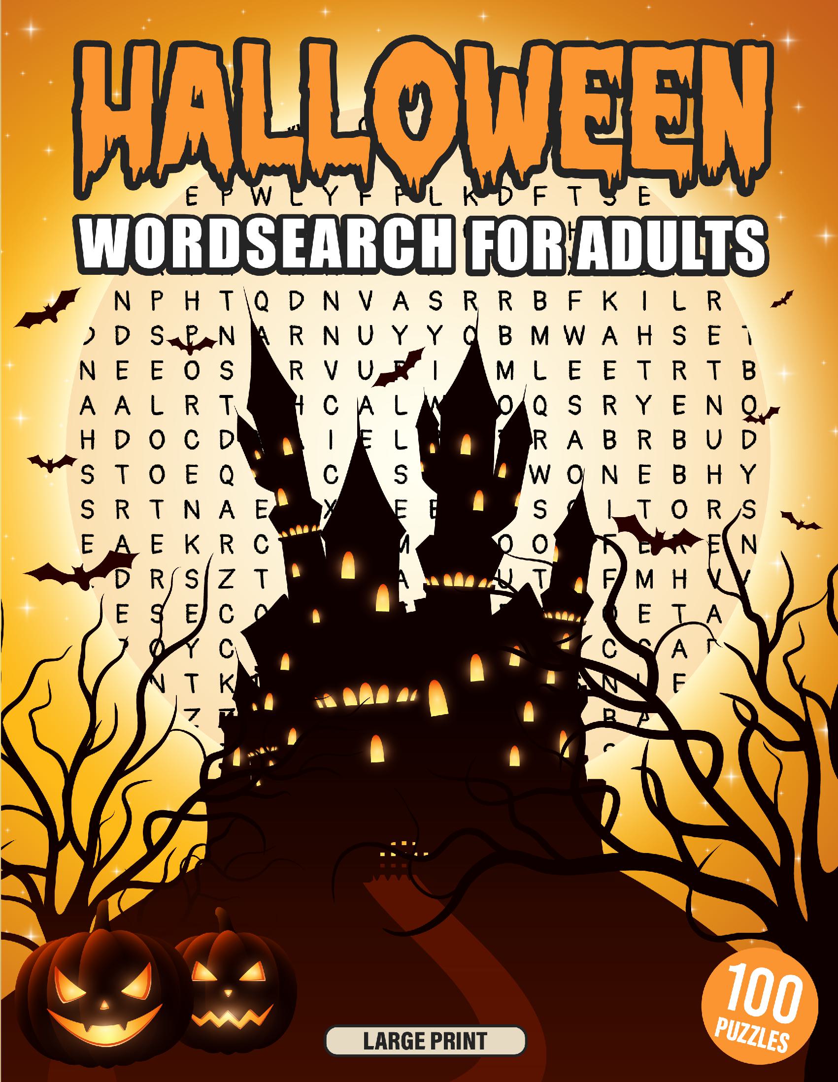 Halloween Word Search Puzzle Challenge – Large Print Edition: 100 Eerie & Fun Puzzles with Over 1,800 Halloween Words | Perfect for Adults, Seniors & Teens – With Full Solutions Inside!