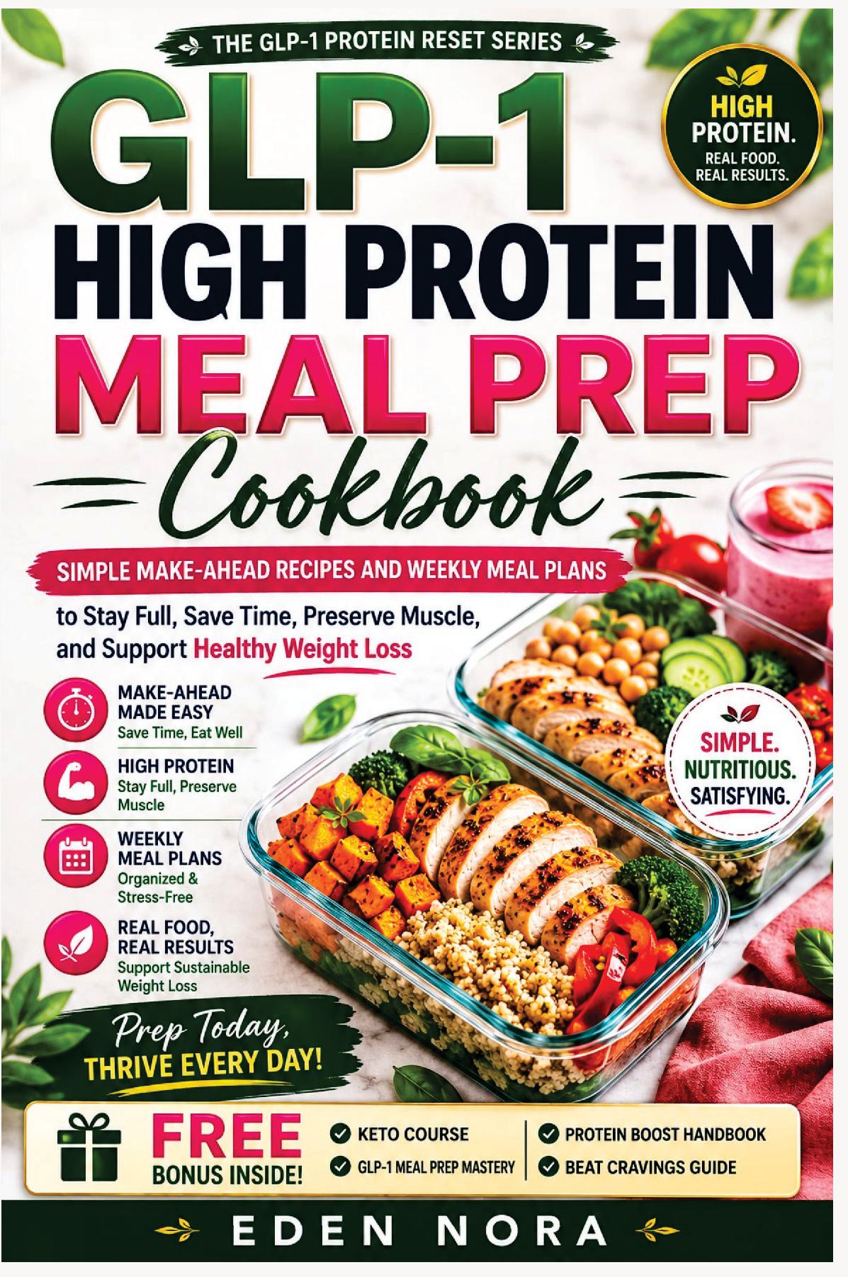 GLP-1 High Protein Meal Prep Cookbook: Simple Make-Ahead Recipes and Weekly Meal Plans to Stay Full, Save Time, Preserve Muscle, and Support Healthy Weight Loss