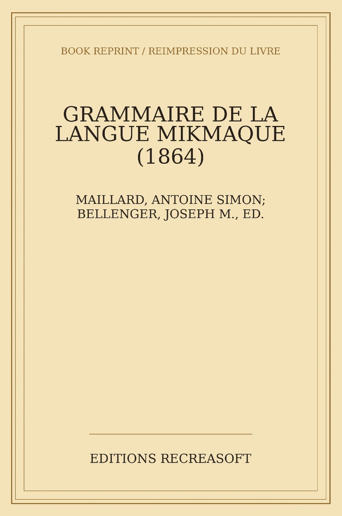 Grammaire de la langue mikmaque