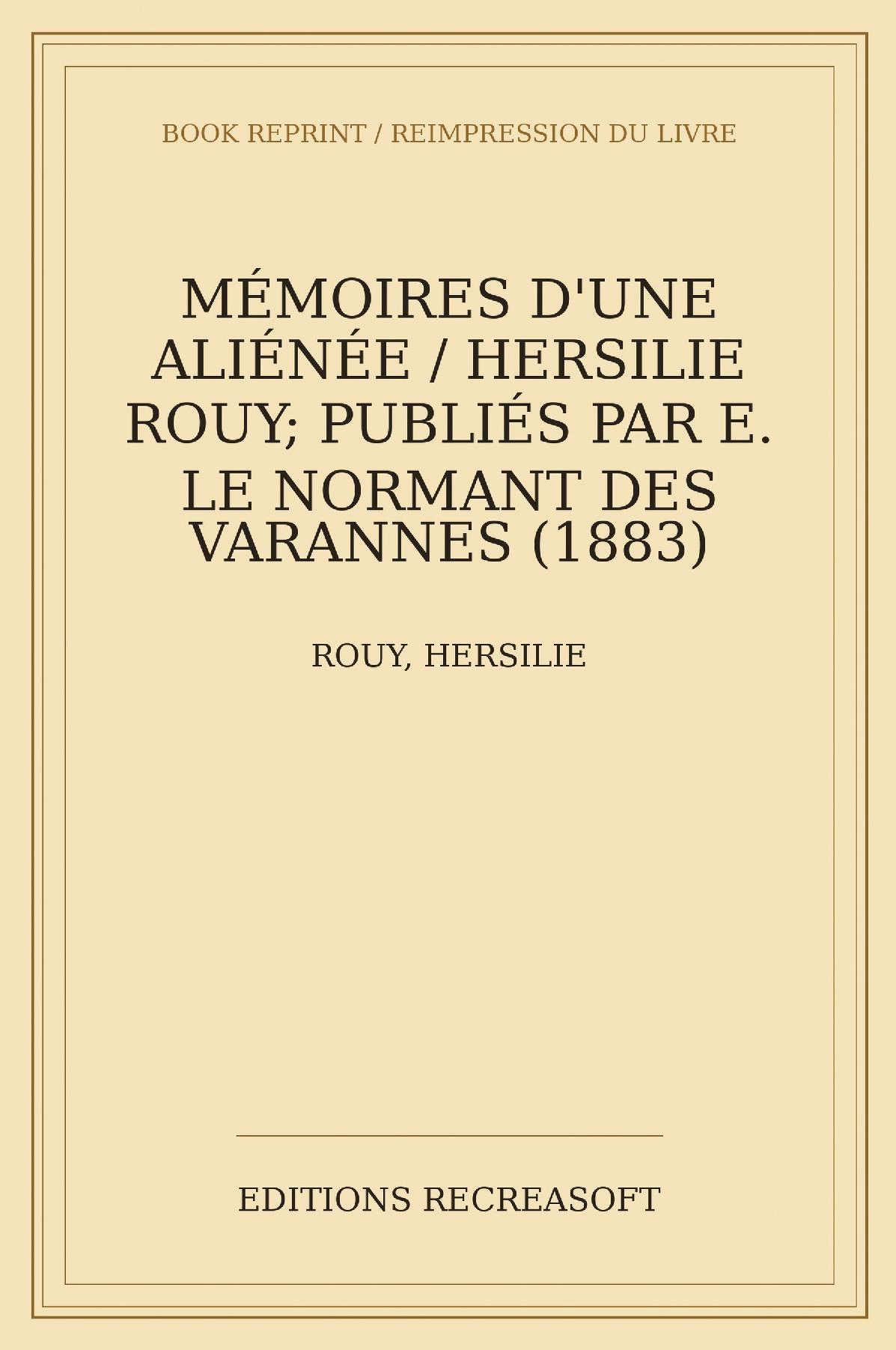 Mémoires d'une aliénée (1883)