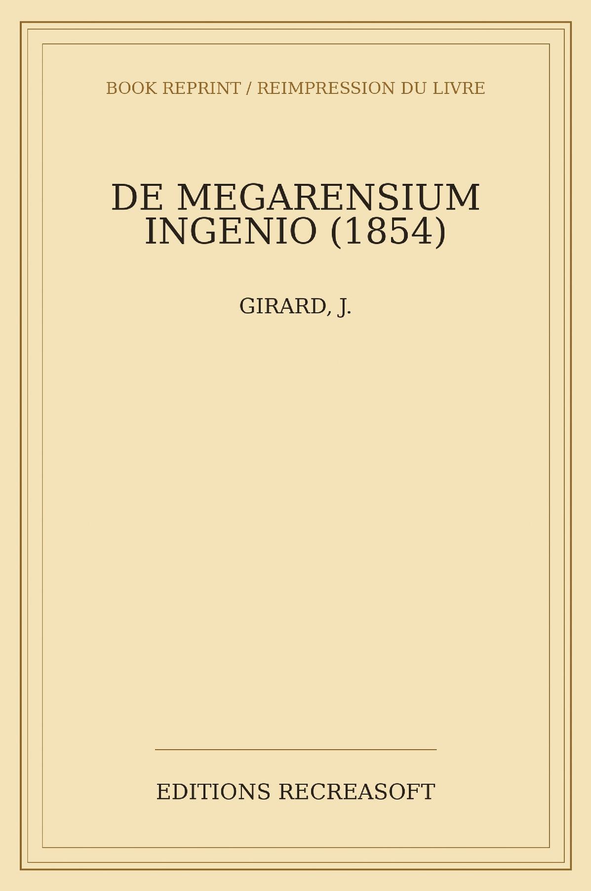 De Megarensium ingenio (1854)