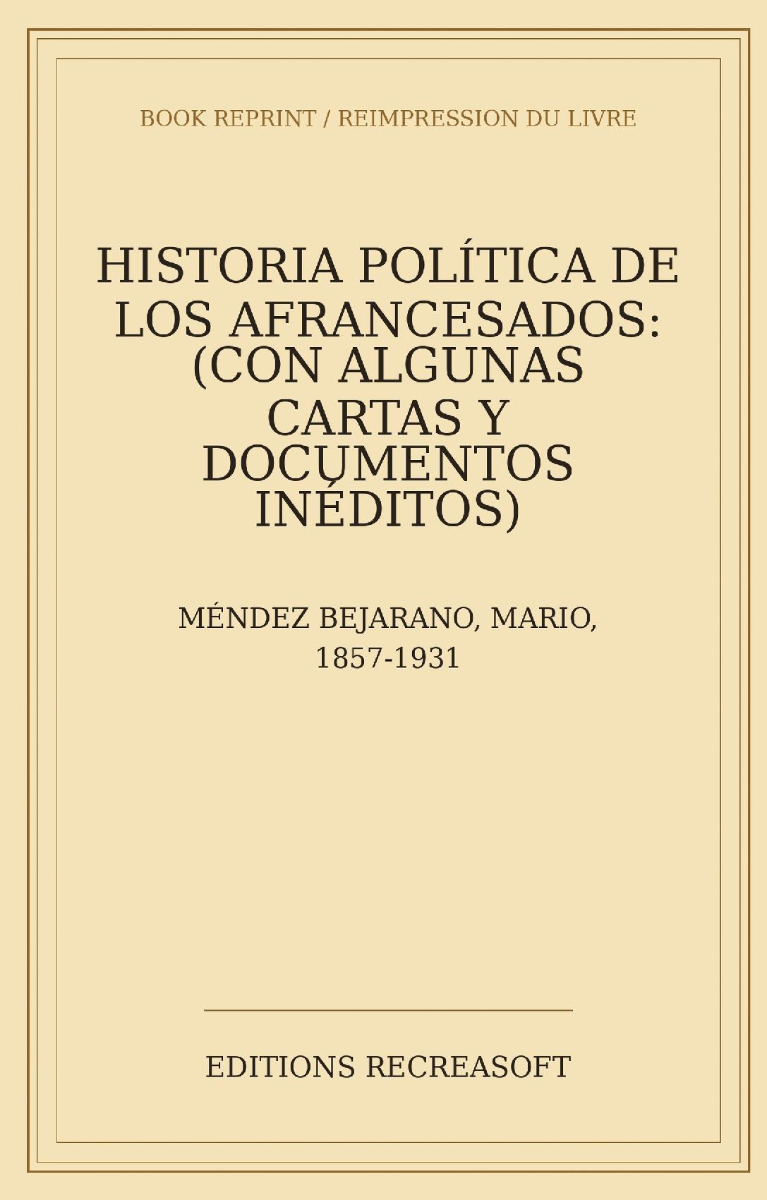Historia política de los Afrancesados (1912)