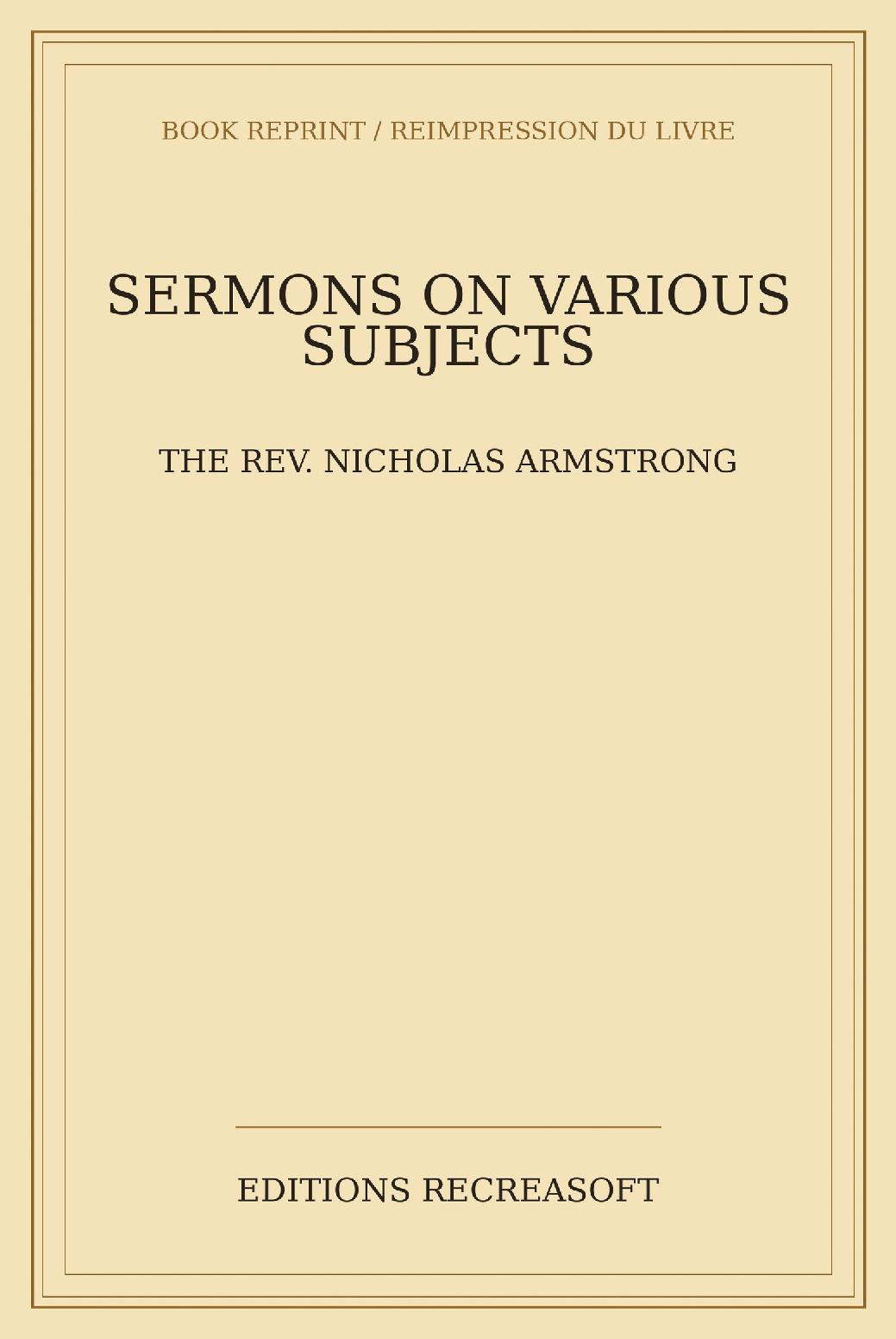 Sermons on Various Subjects (1854)