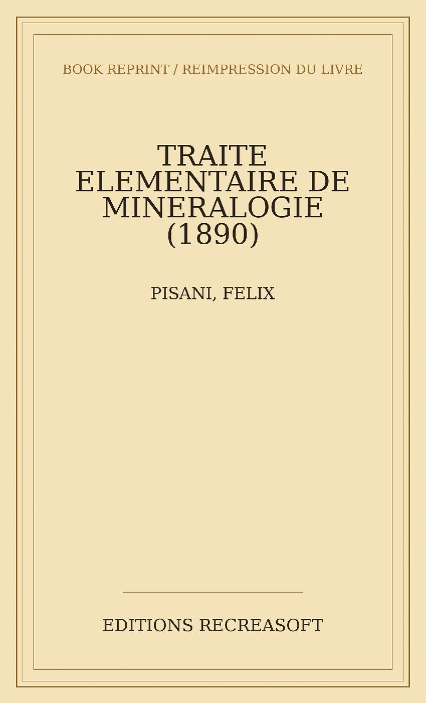 Traité élémentaire de minéralogie