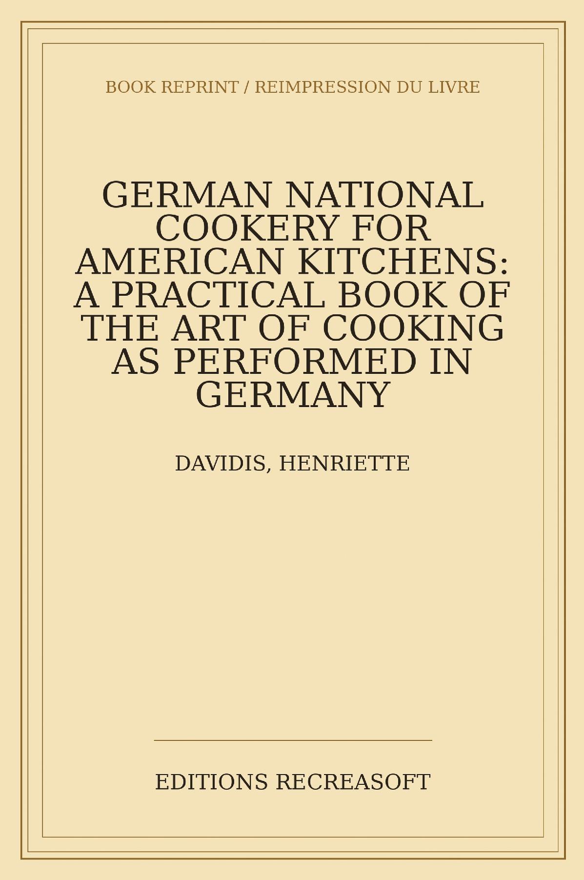 German national cookery for American kitchens