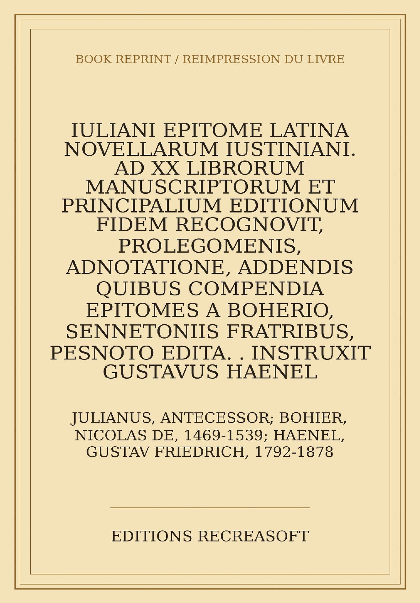 Iuliani Epitome Latina novellarum Iustiniani