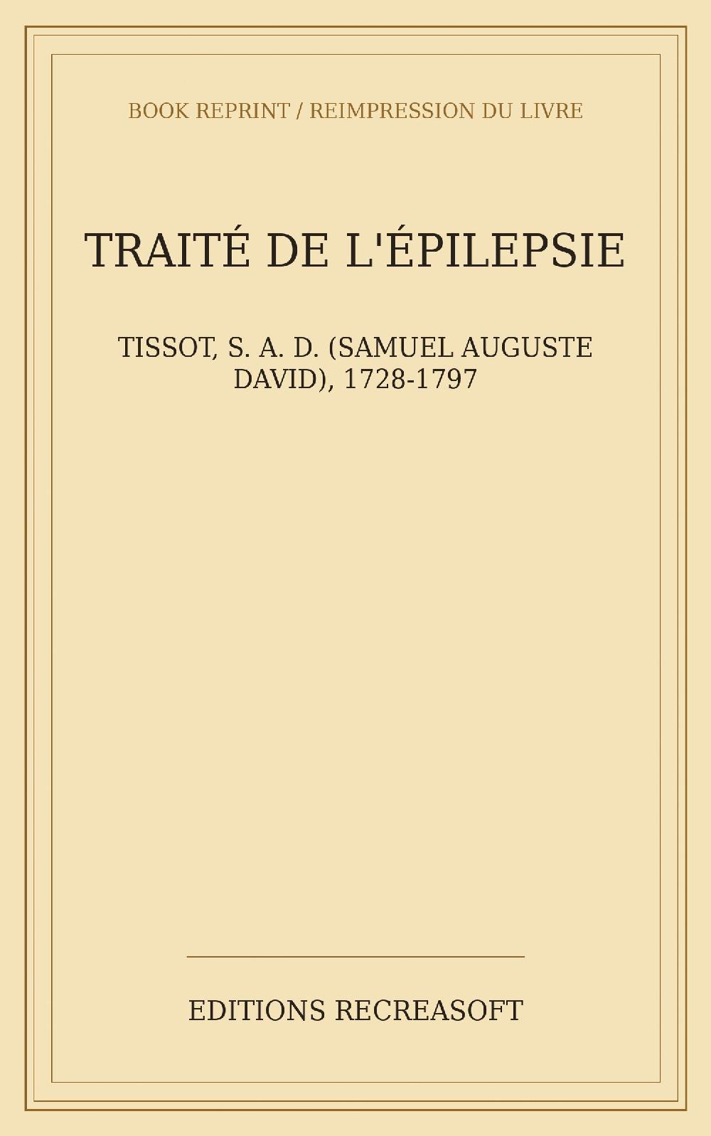 Traité de l'épilepsie
