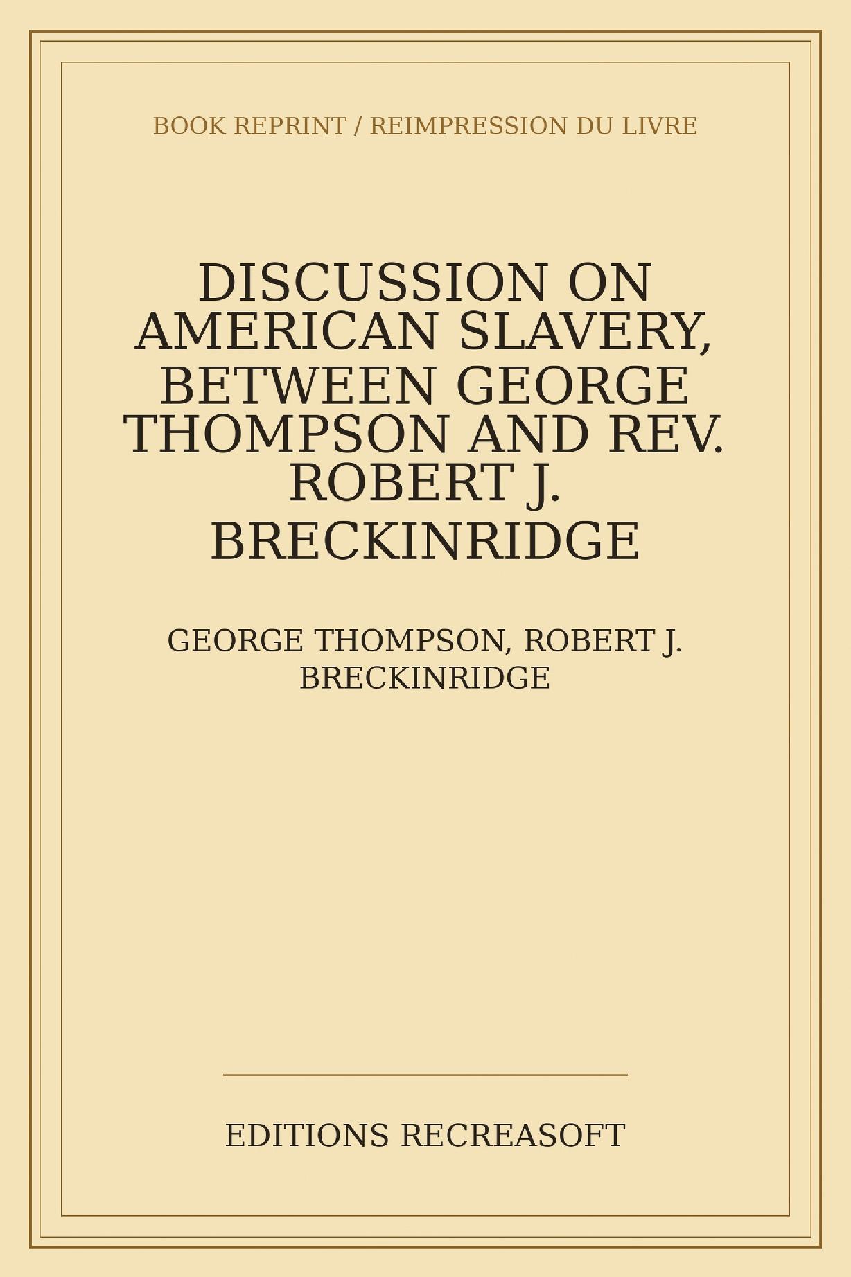 Discussion on American slavery (1836)