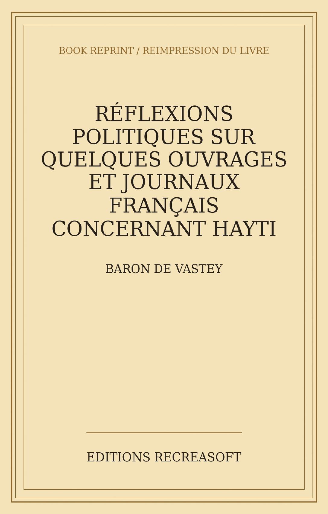 Réflexions politiques sur quelques ouvrages et journaux français concernant Hayti (1817)