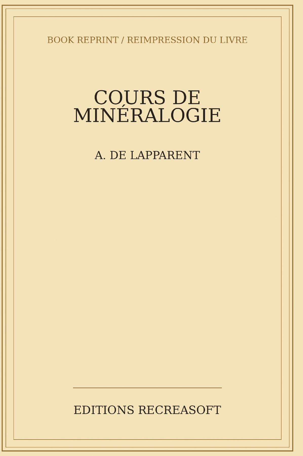 Cours de mineralogie (1908) - Quatrieme edition revue et corrigee