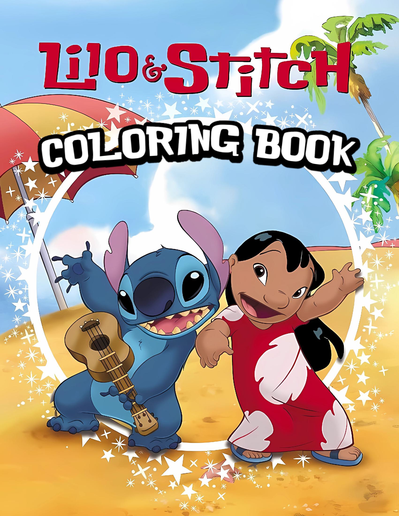 Lilo & Stitch Coloring Book for Kids Ages 4-8: Fun Beach Friends, Tropical Animals, Surfing Adventures, Easy Bold Coloring Pages for Boys and Girls