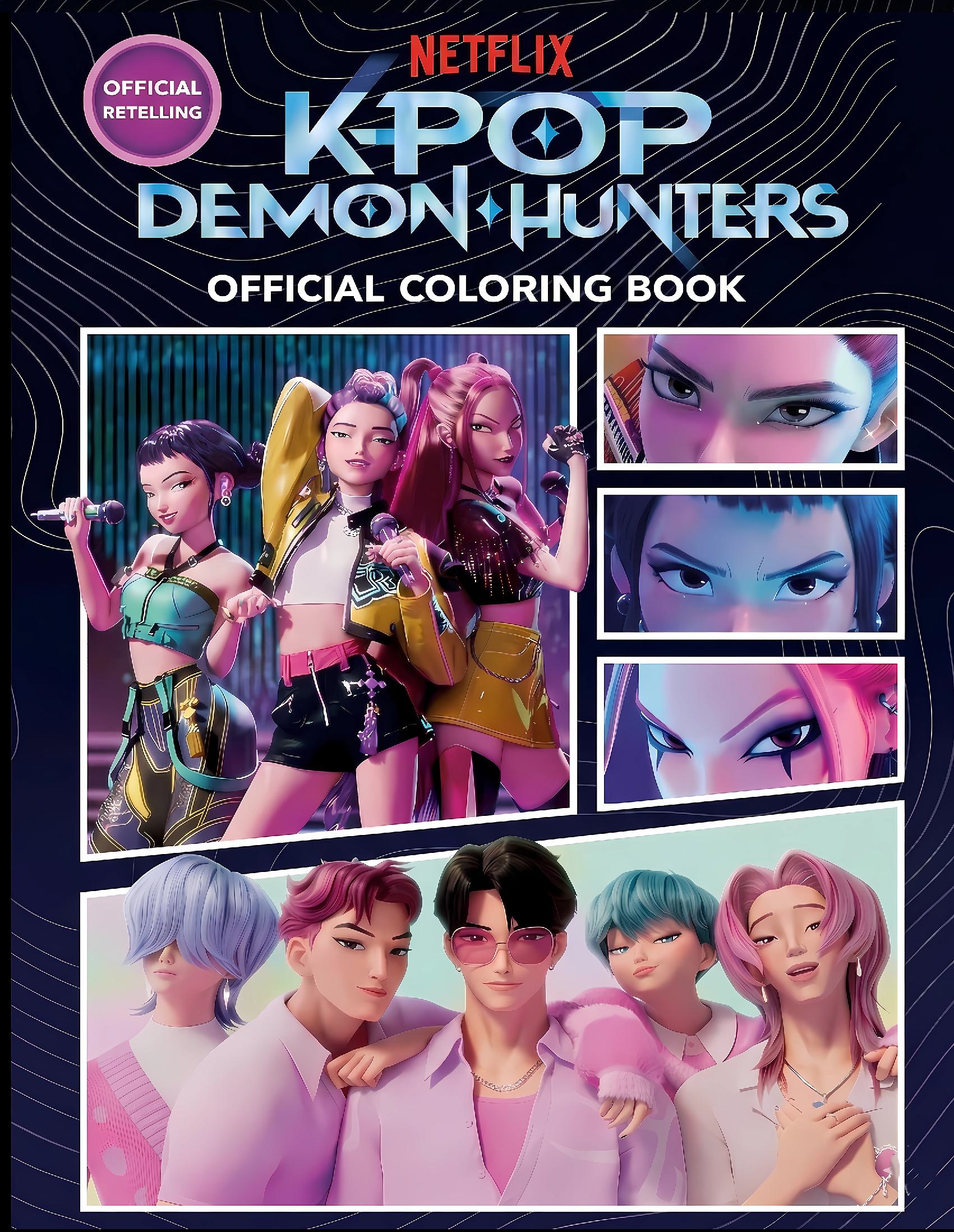 Kpop Demon Hunters Coloring Book: Anime K-Pop Idol Girls, saja Boys Band Heroes, Fantasy Demon Slayer Characters, Korean Pop Star Coloring Pages for Children, Teens and Kpop Fans