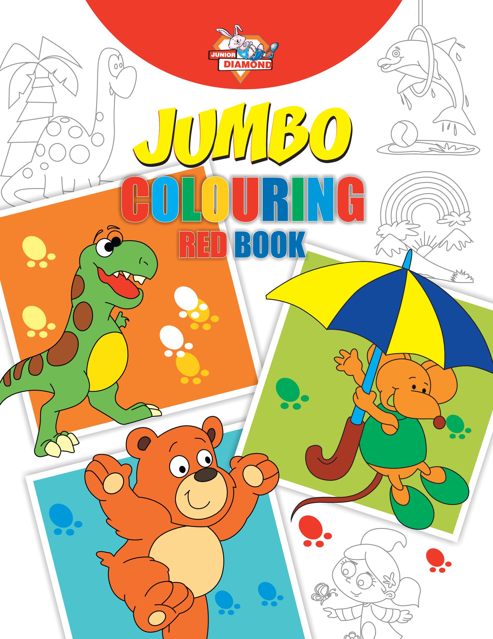 Jumbo Colouring Red  Book  for 4 to 8 years old  Kids | Best Gift to Children for Drawing, Coloring and Painting