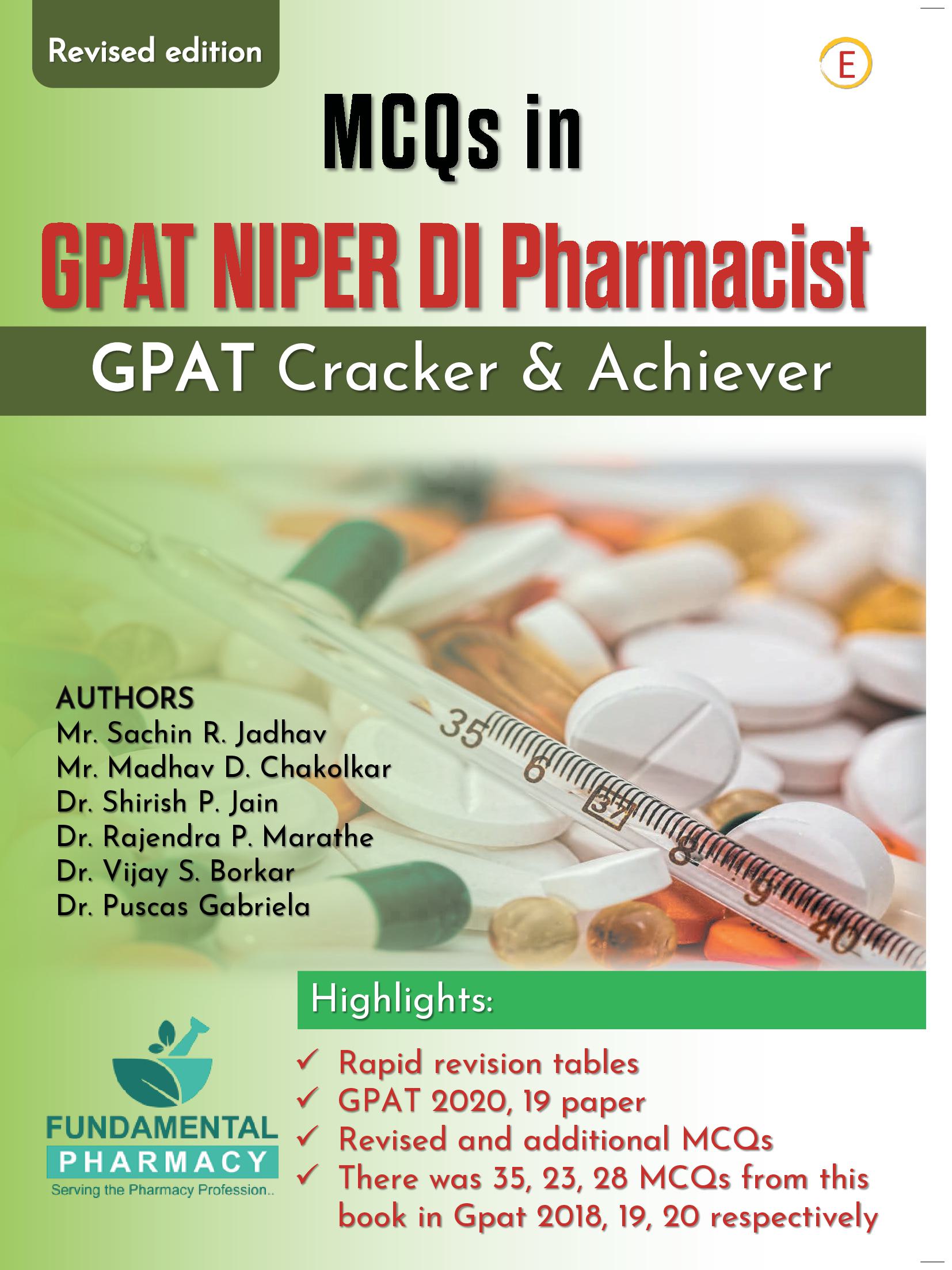 MCQs for GPAT, NIPER, DI, PHARMACIST EXAMS