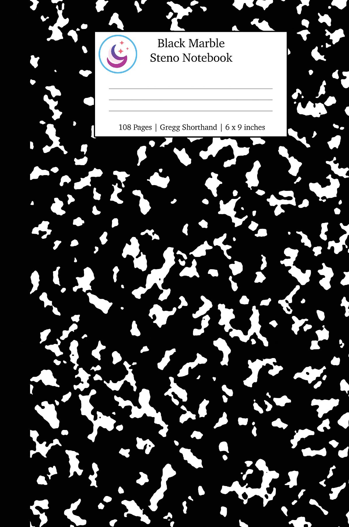Black Marble Steno Notebook