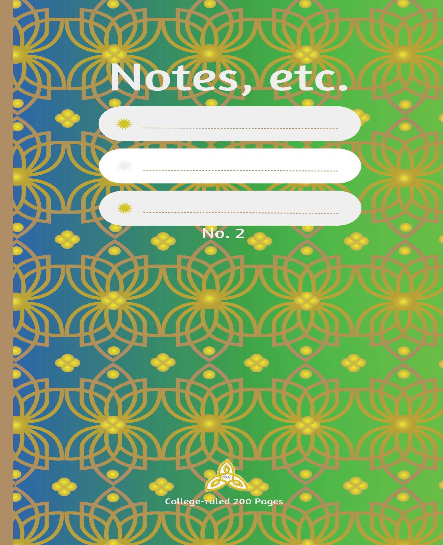 Notes, etc.: No. 2