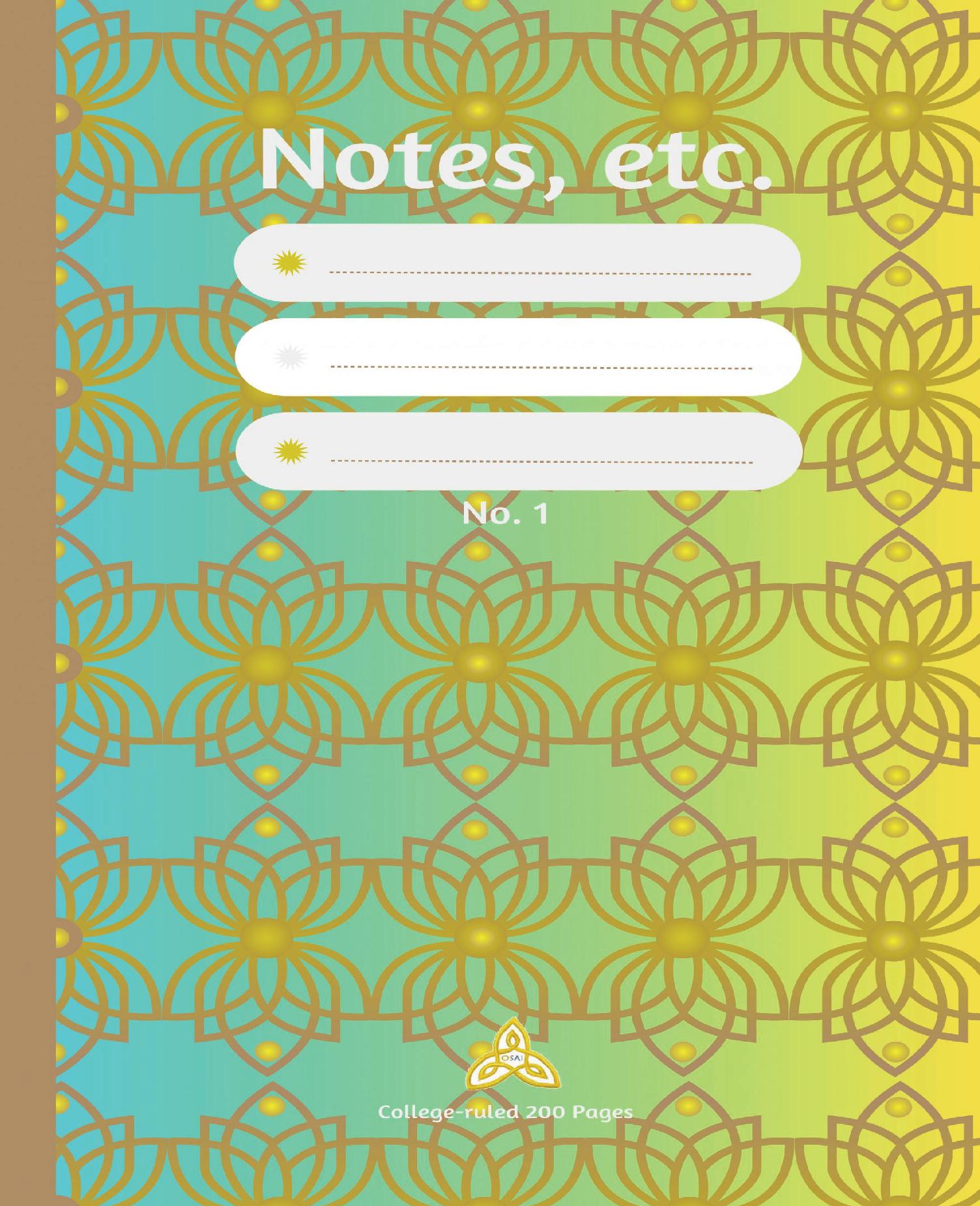Notes, etc.: No. 1
