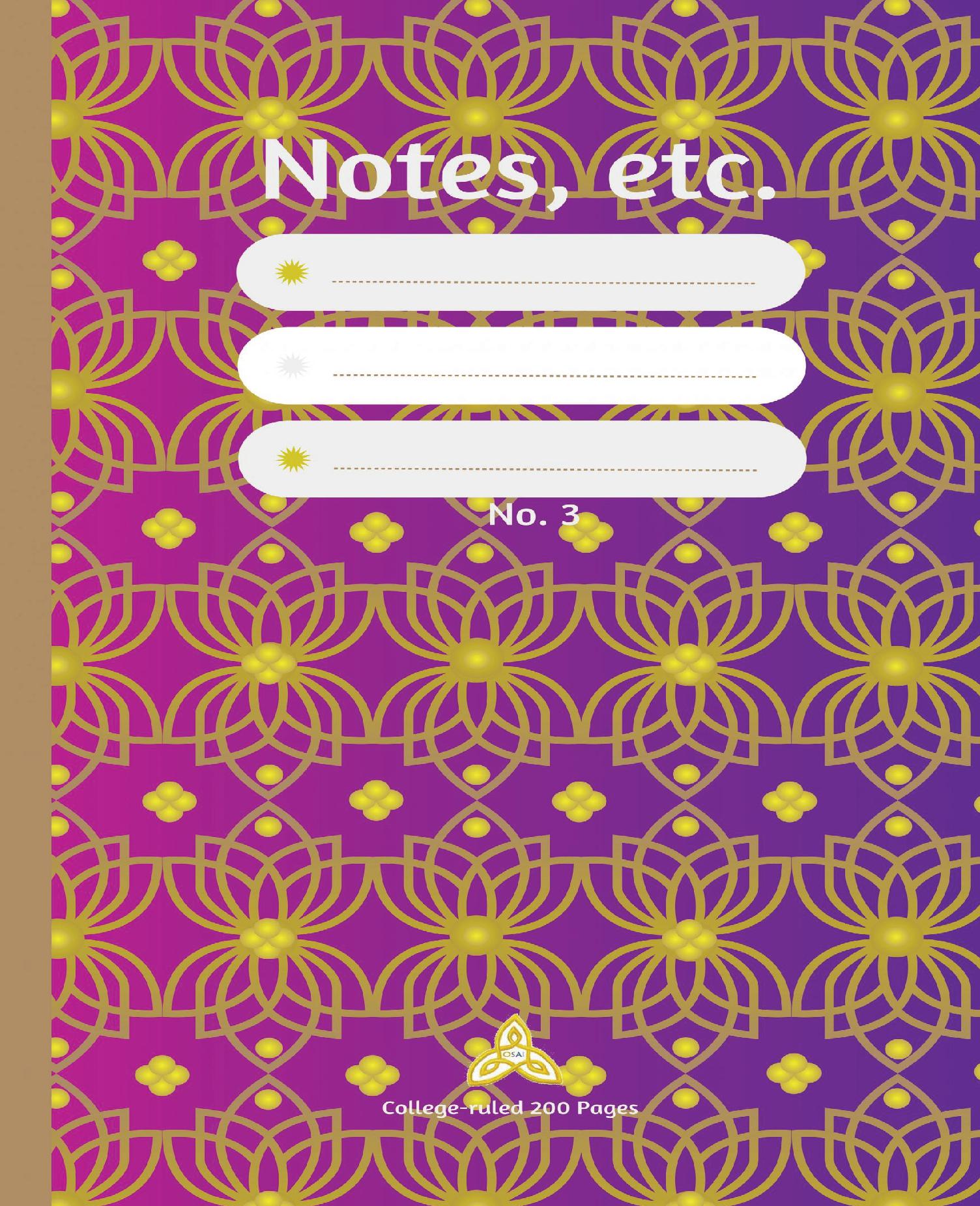 Notes, etc.: No. 3